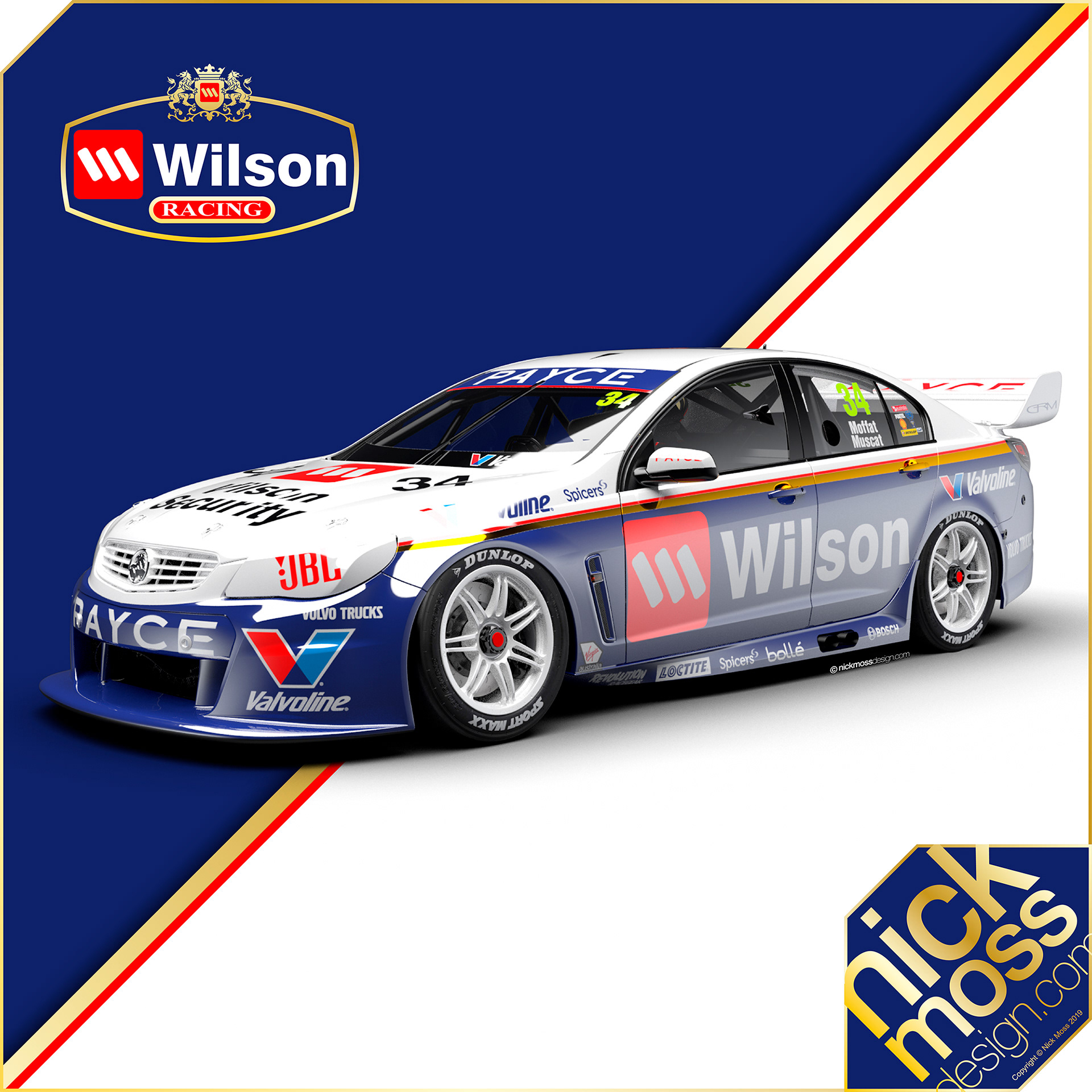 NMD nickmossdesign - 2017 Garry Rogers Motorsport Wilson Security Valvoline VF Holden Livery Design