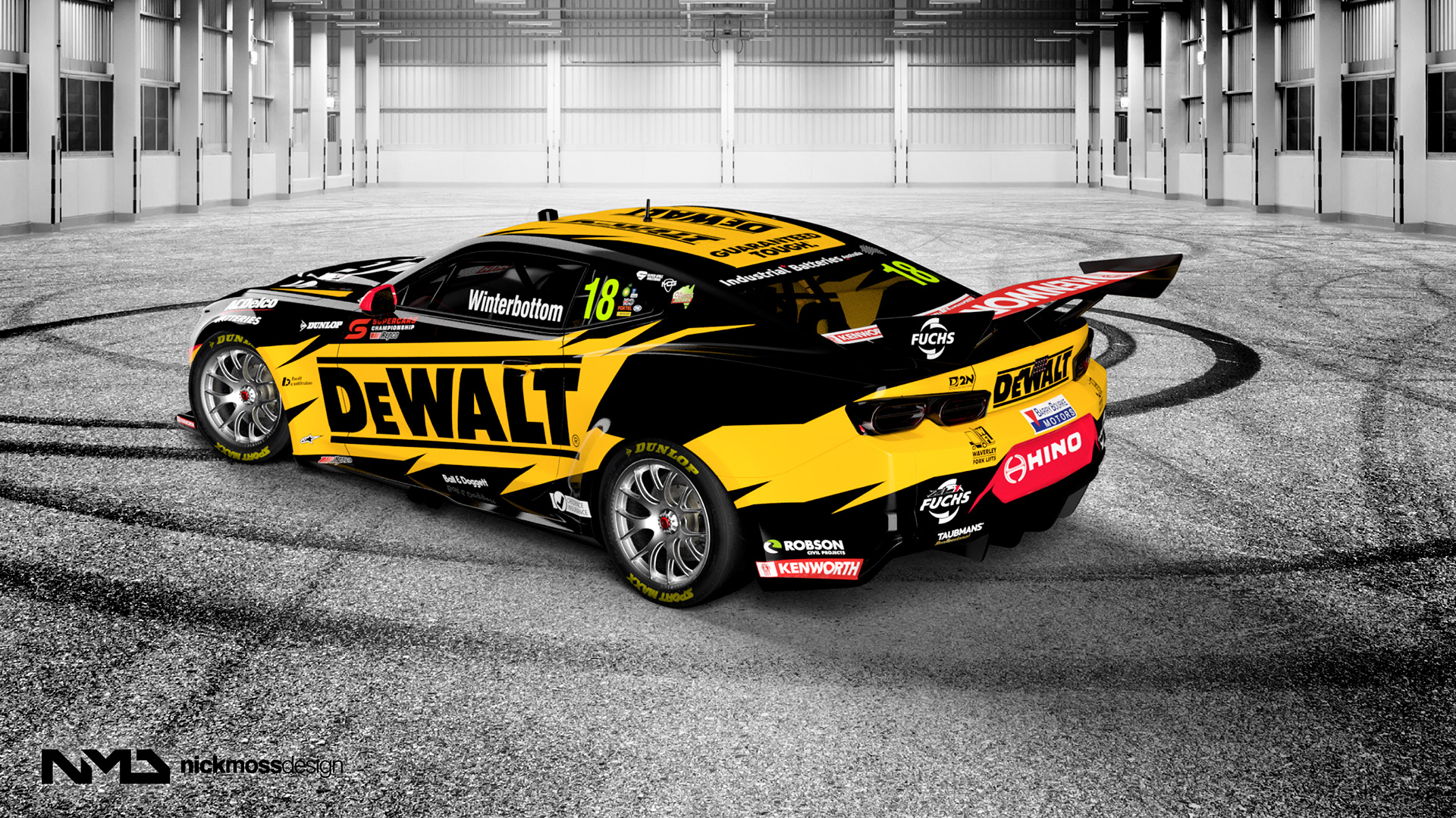 NMD nickmossdesign  - 2023 TEAM18 DEWALT GEN3 Camaro Supercars Livery Design