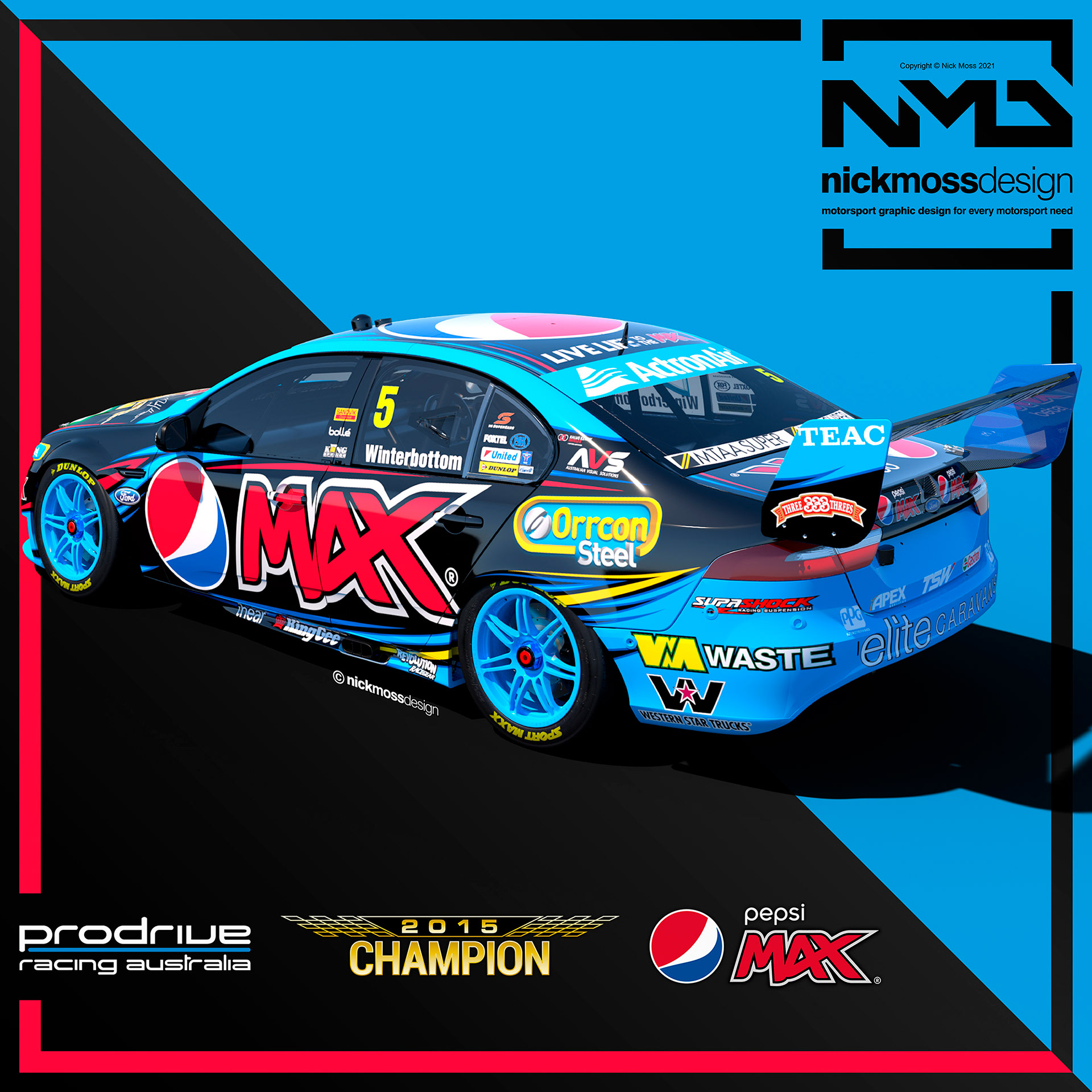 nickmossdesign - 2015 Prodrive Racing Australia (PRA) Pepsi MAX Livery Design