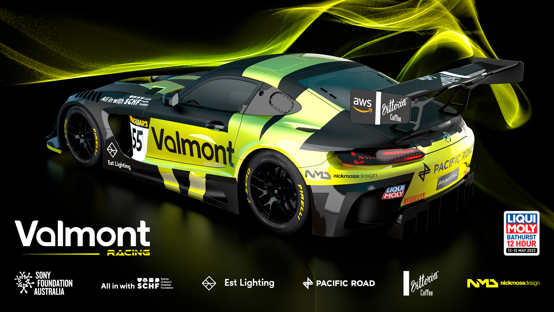 nickmossdesign - 2022 VALMONT RACING AMG GT3 BATHURST 12HR LIVERY DESIGN