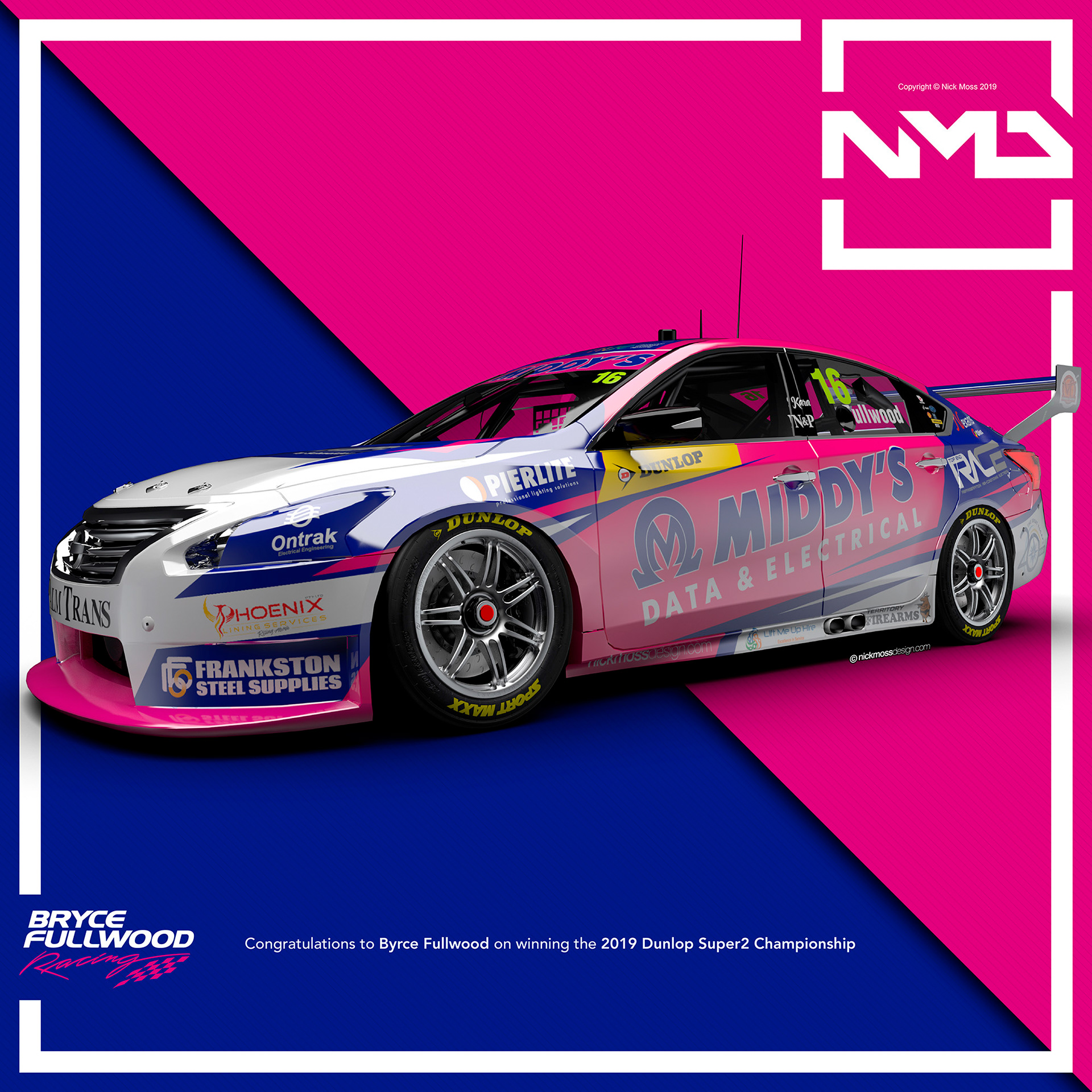 nickmossdesign - 2019 MWM Bryce Fullwood MIDDYS SUPERCARS LIVERY DESIGN