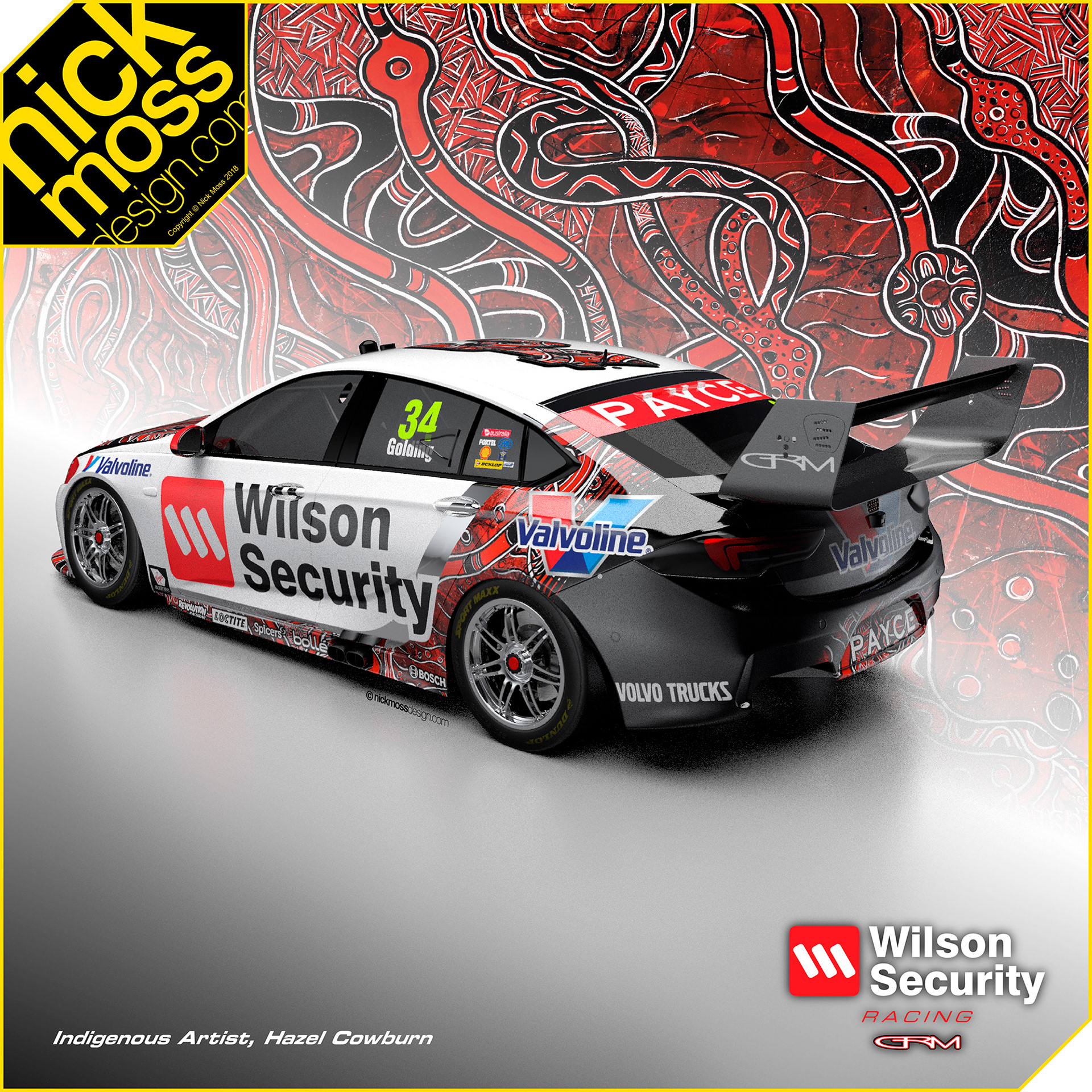 NMD nickmossdesign - 2018 Garry Rogers Motorsport Wilson Security Valvoline ZB Holden Livery Design