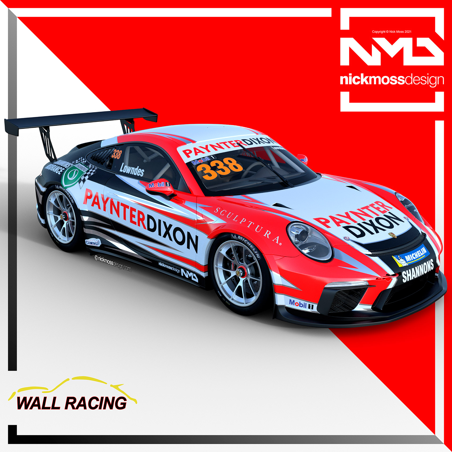 nickmossdesign - 2021 WALL RACING PAYCE Porsche Carrera Cup LIVERY DESIGN