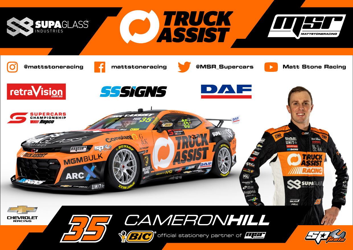 NMD nickmossdesign - 2023 MATT STONE RACING TRUCK ASSIST Driver Signing Card Design