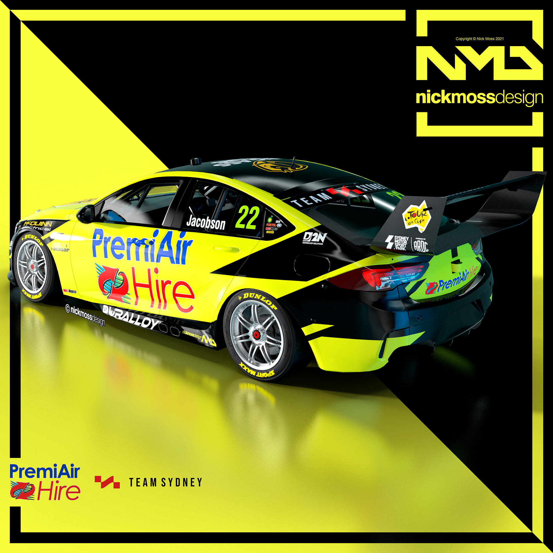 nickmossdesign - 2021 TEAM SYDNEY PremiAir Supercars Livery Design