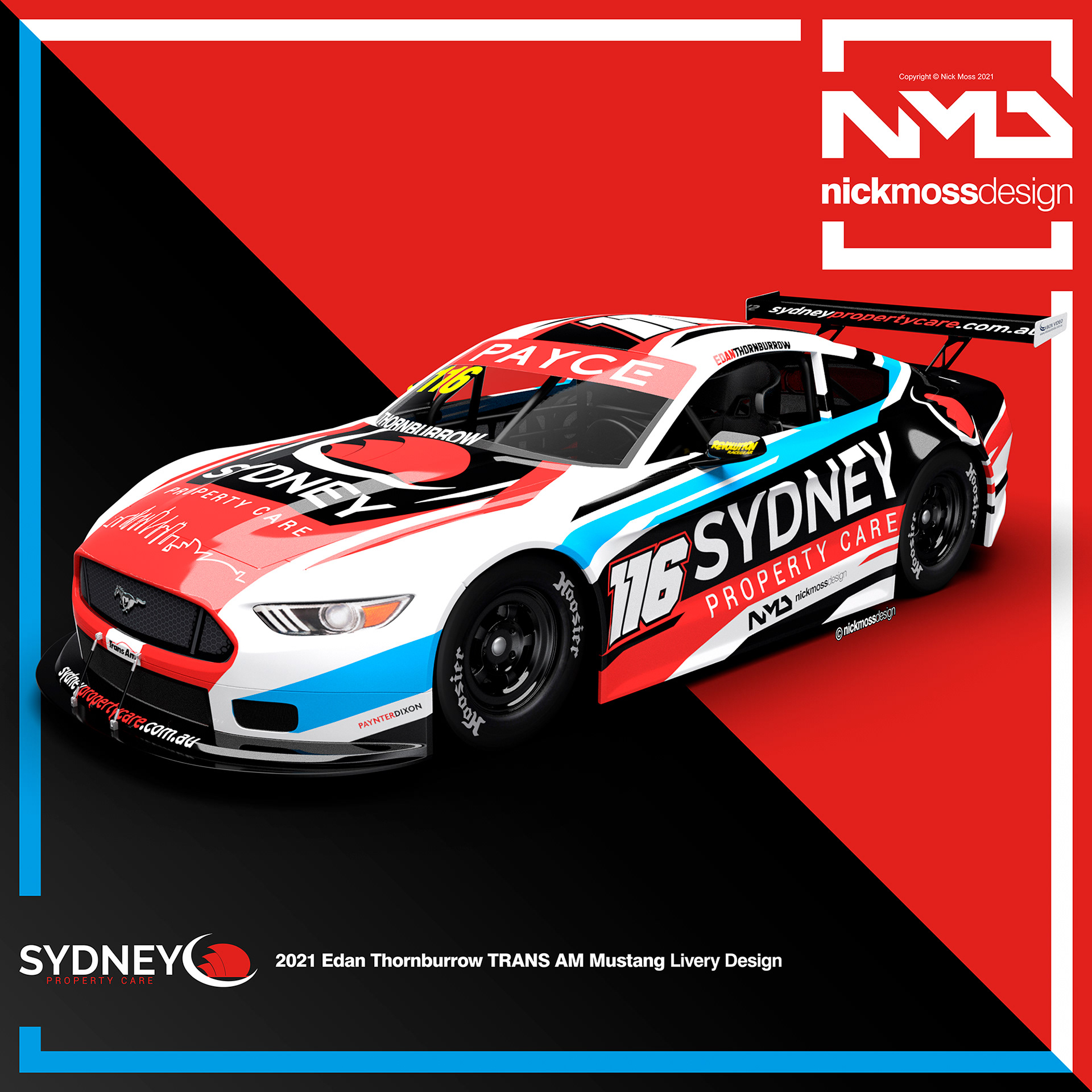 NMD nickmossdesign - Edan Thornburrow TA2 Mustang Livery Design