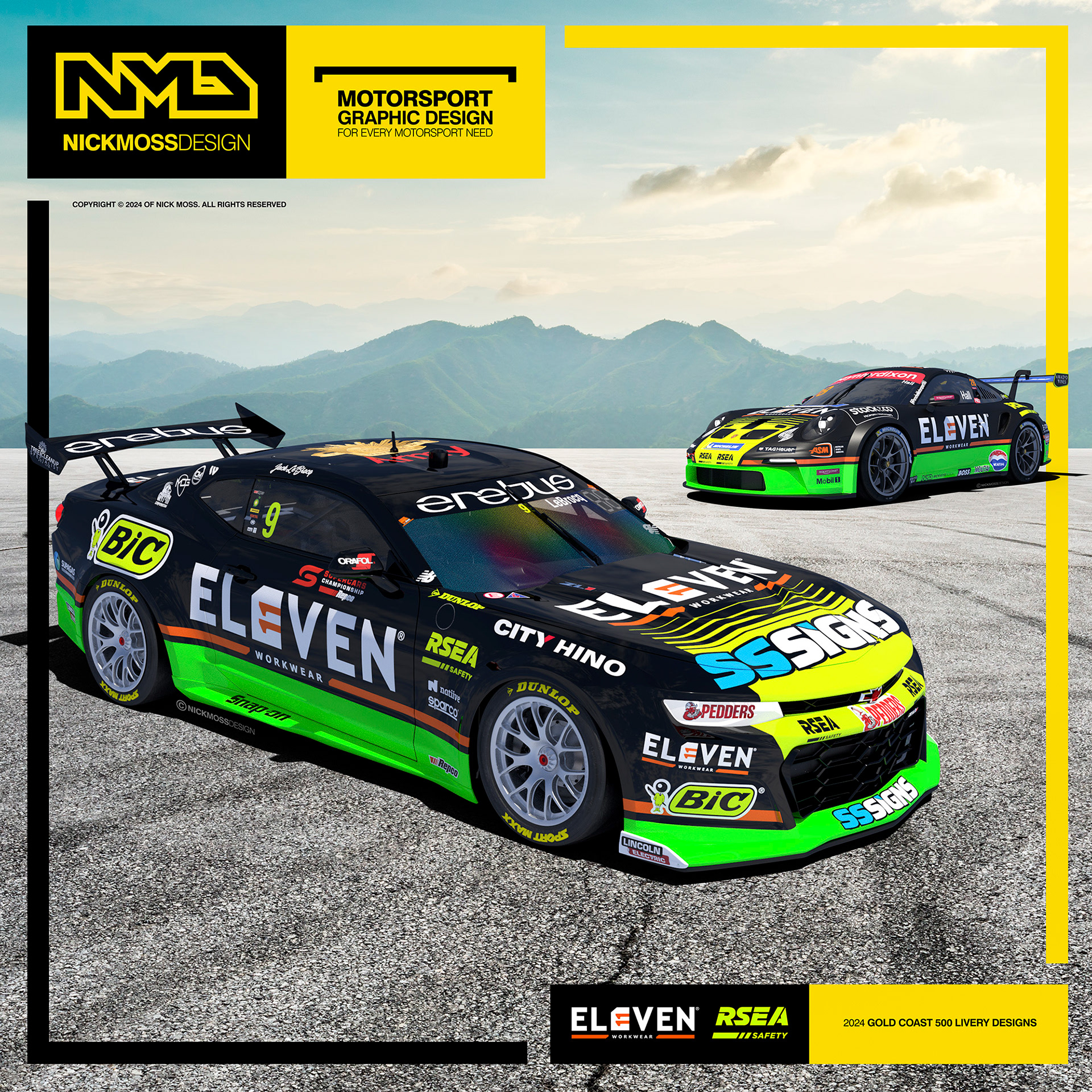 NMD nickmossdesign  - 2025 EREBUS MOTORSPORT Jack LeBrocq GEN3 Camaro Supercars Livery Design