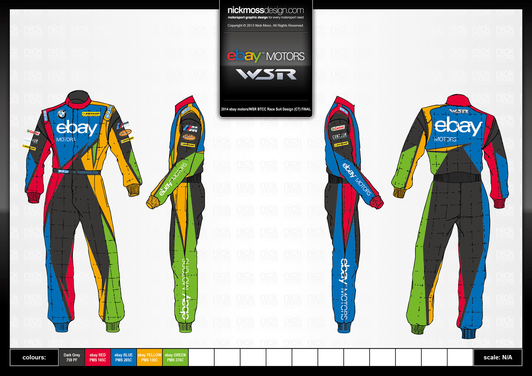 nickmossdesign - 2014 WEST SURREY RACING BMW EBAY MOTORS BTCC RACE SUIT DESIGN