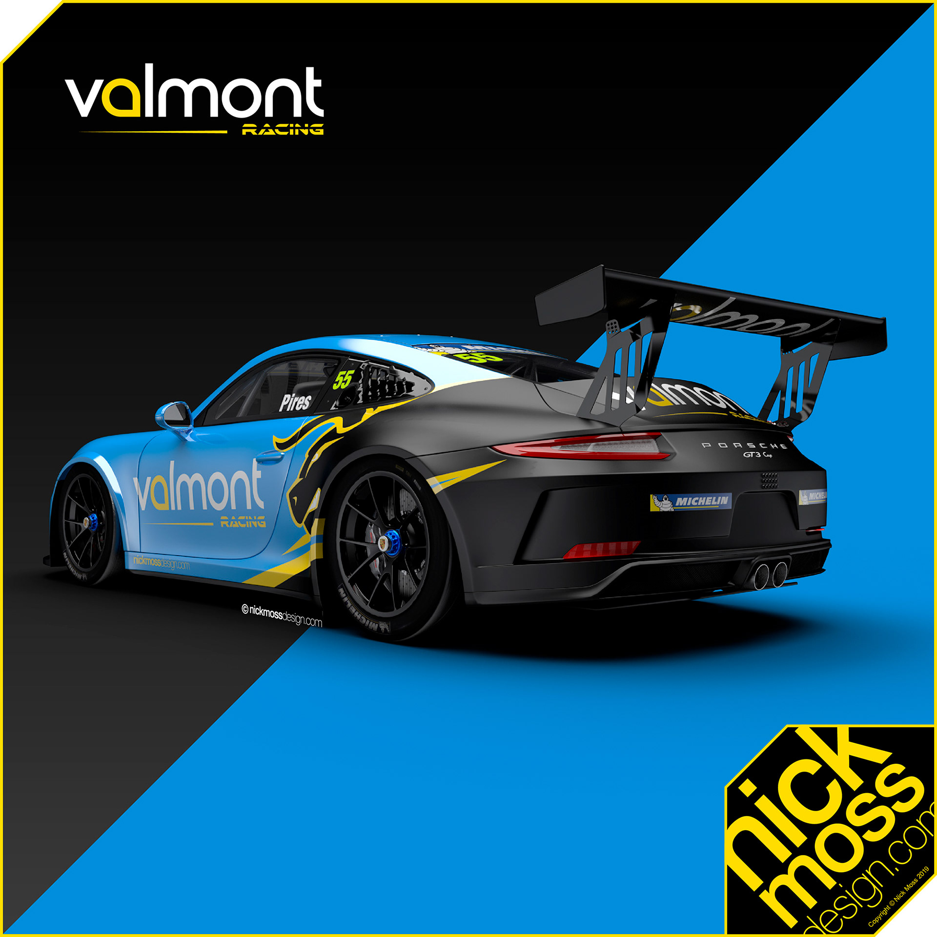 nickmossdesign - 2019 VALMONT RACING PORSCHE CARRERA CUP CHALLENGE LIVERY DESIGN