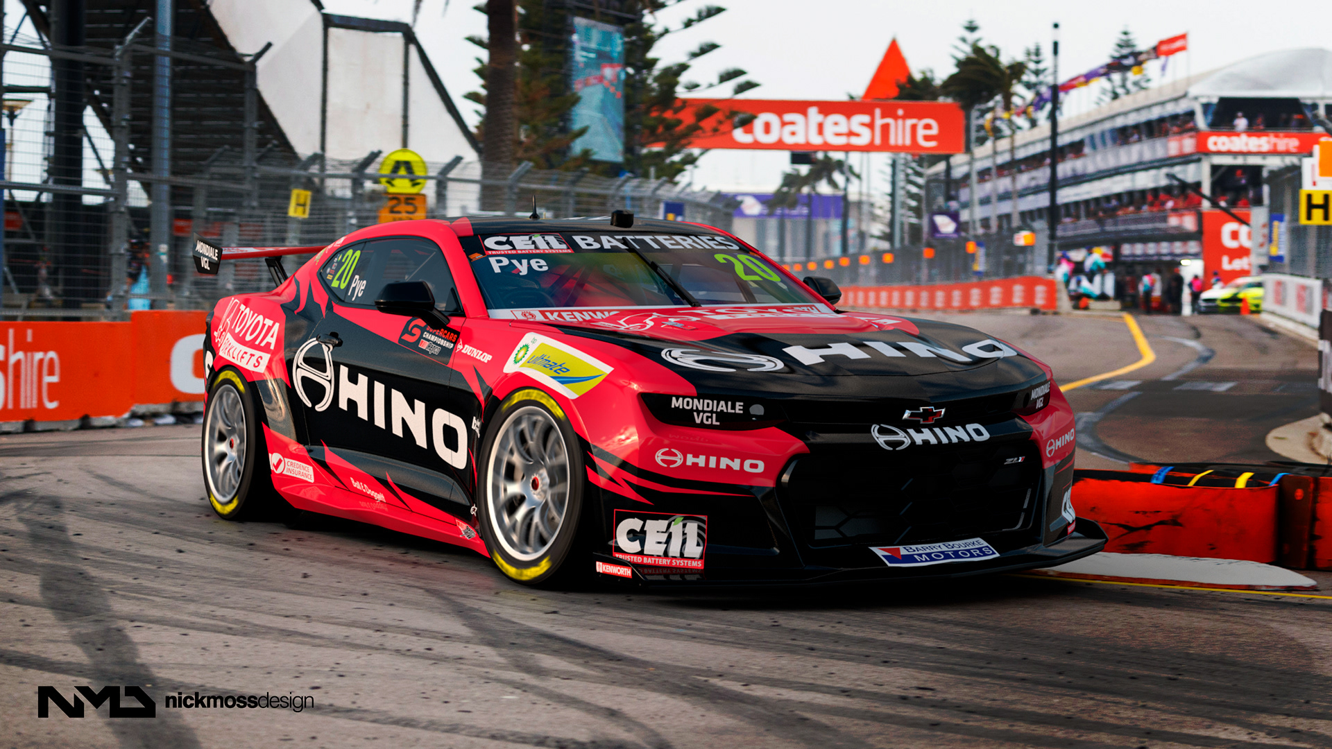 NMD nickmossdesign  - 2023 TEAM18 HINO & TMHA GEN3 Camaro Supercars Livery Design