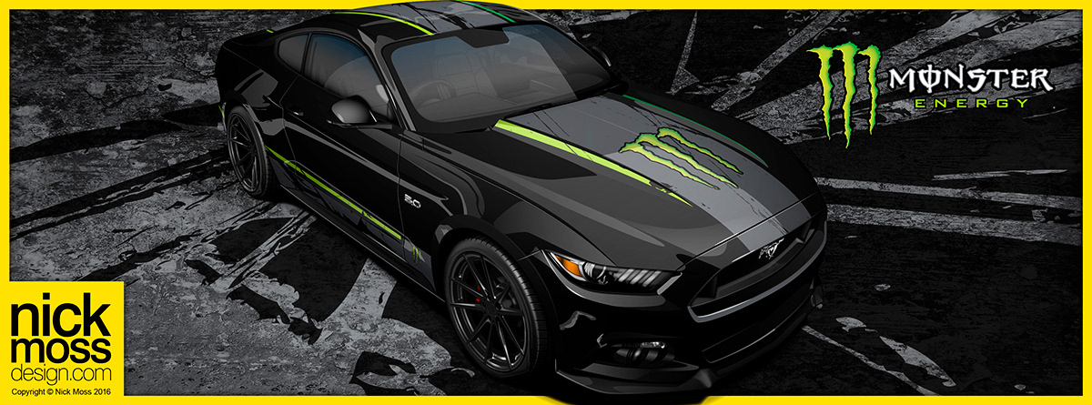 nickmossdesign - 2017 Prodrive Racing Australia (PRA) Monster Energy Mustang Livery Design