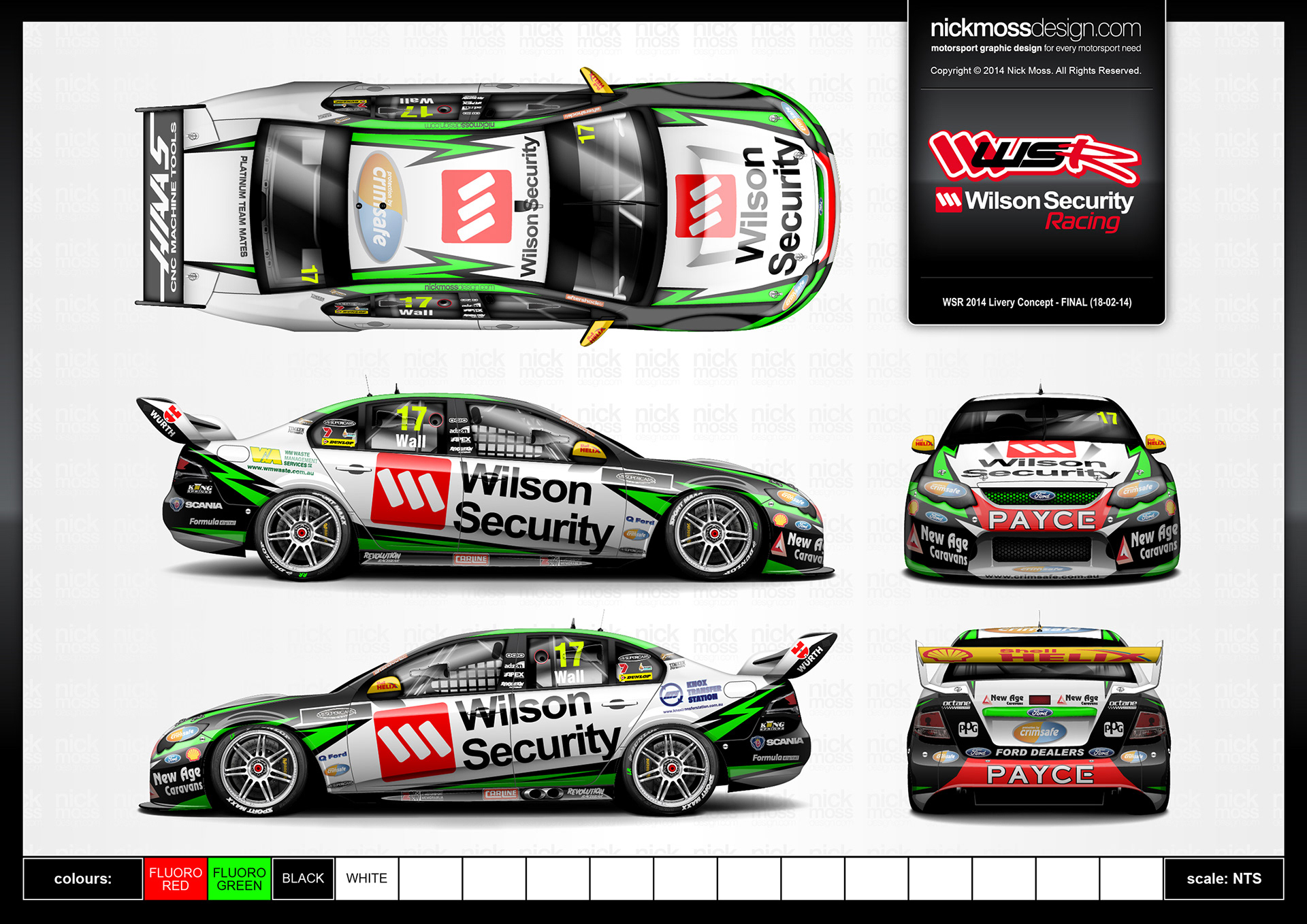 nickmossdesign - 2014 DJR WILSON SECURITY SUPERCARS LIVERY DESIGN