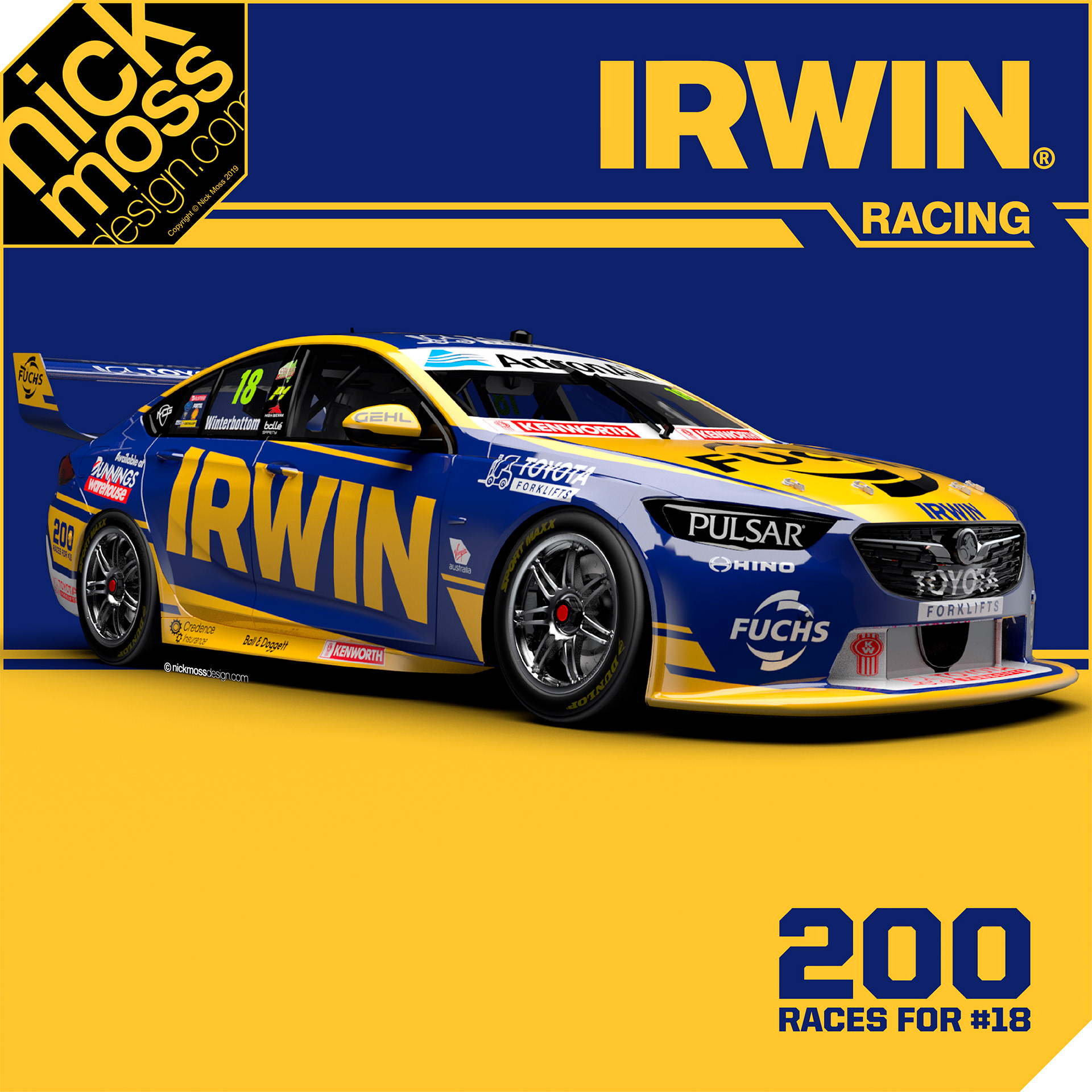 nickmossdesign - 2019 IRWIN RACING SUPERCARS LIVERY DESIGN