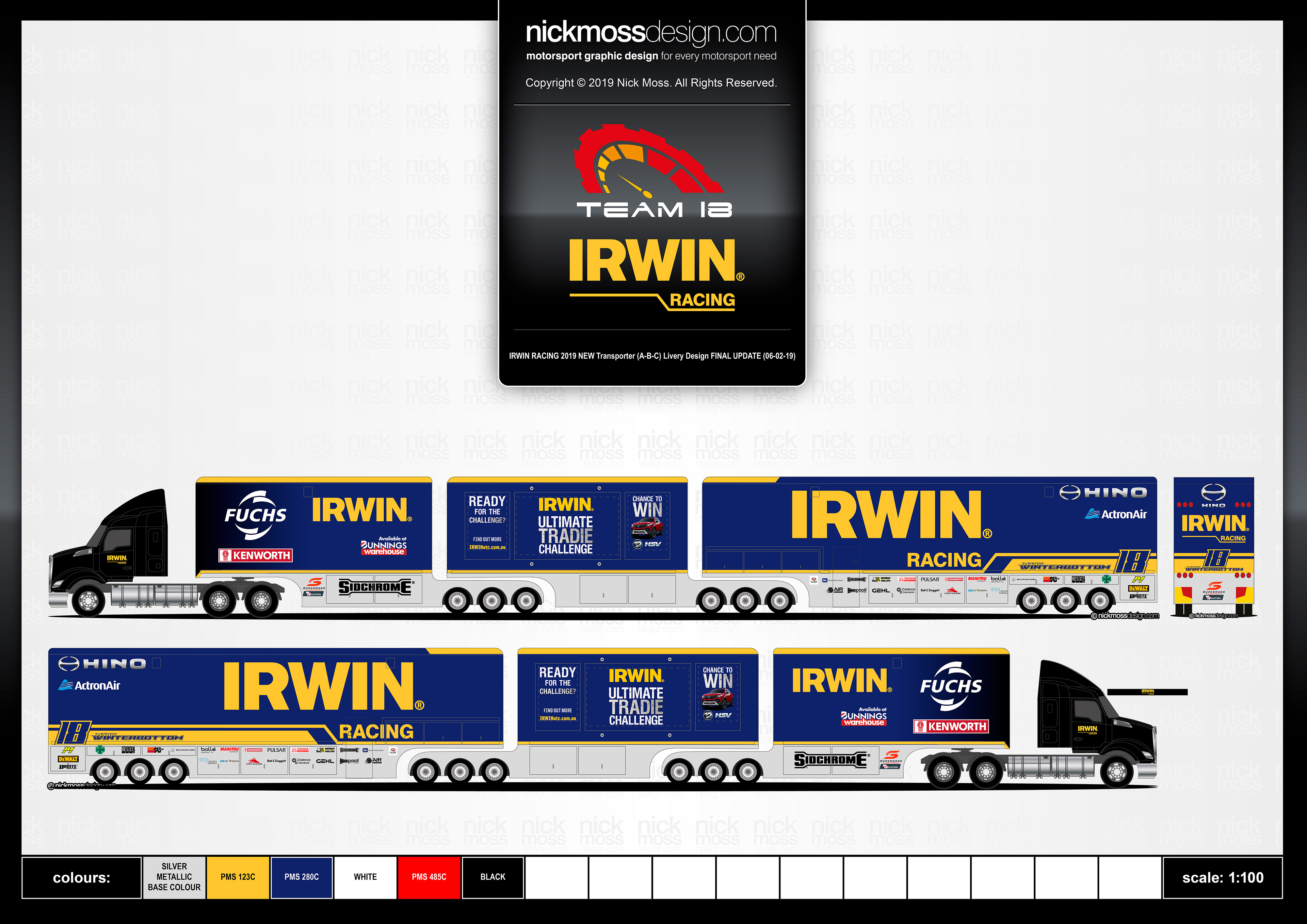 nickmossdesign - 2019 IRWIN RACING SUPERCARS TRANSPORTER LIVERY DESIGN