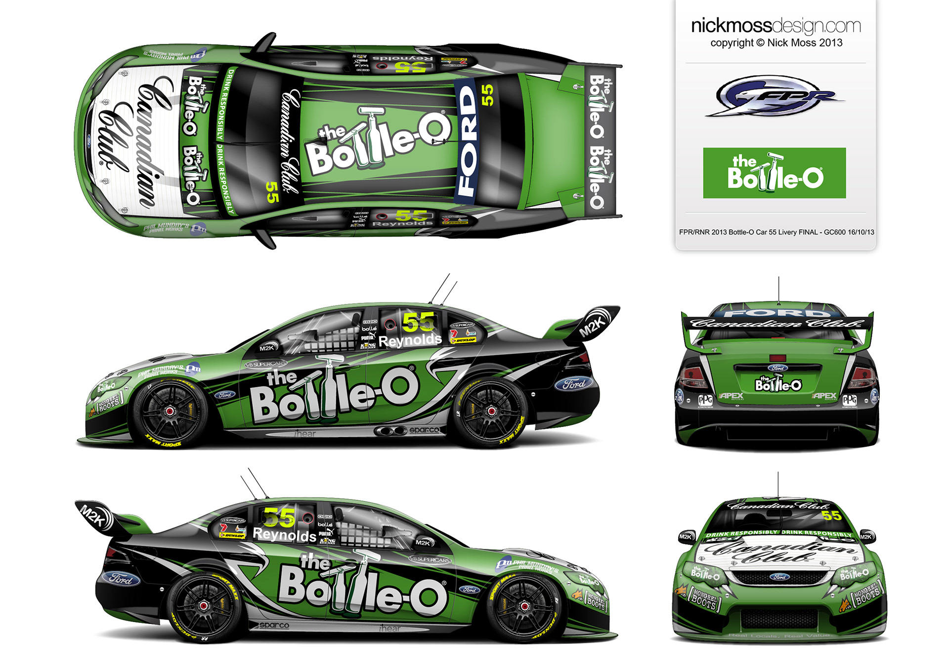 nickmossdesign - 2013 FORD PERFROMANCE RACING (FPR) BOTTLE-O SUPERCARS LIVERY DESIGN