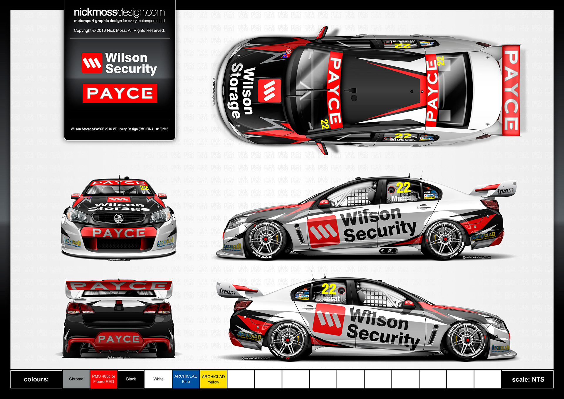 NMD nickmossdesign - 2018 Garry Rogers Motorsport Wilson Security Valvoline VF Holden Livery Design