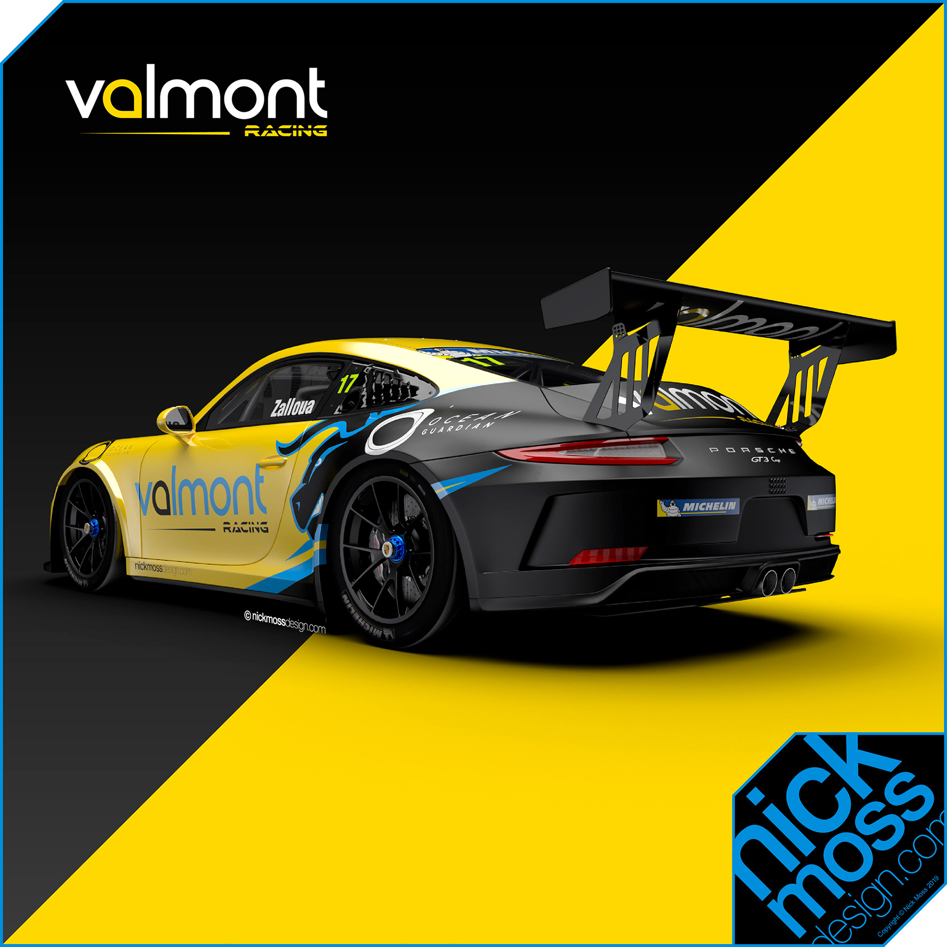 nickmossdesign - 2019 VALMONT RACING PORSCHE CARRERA CUP CHALLENGE LIVERY DESIGN