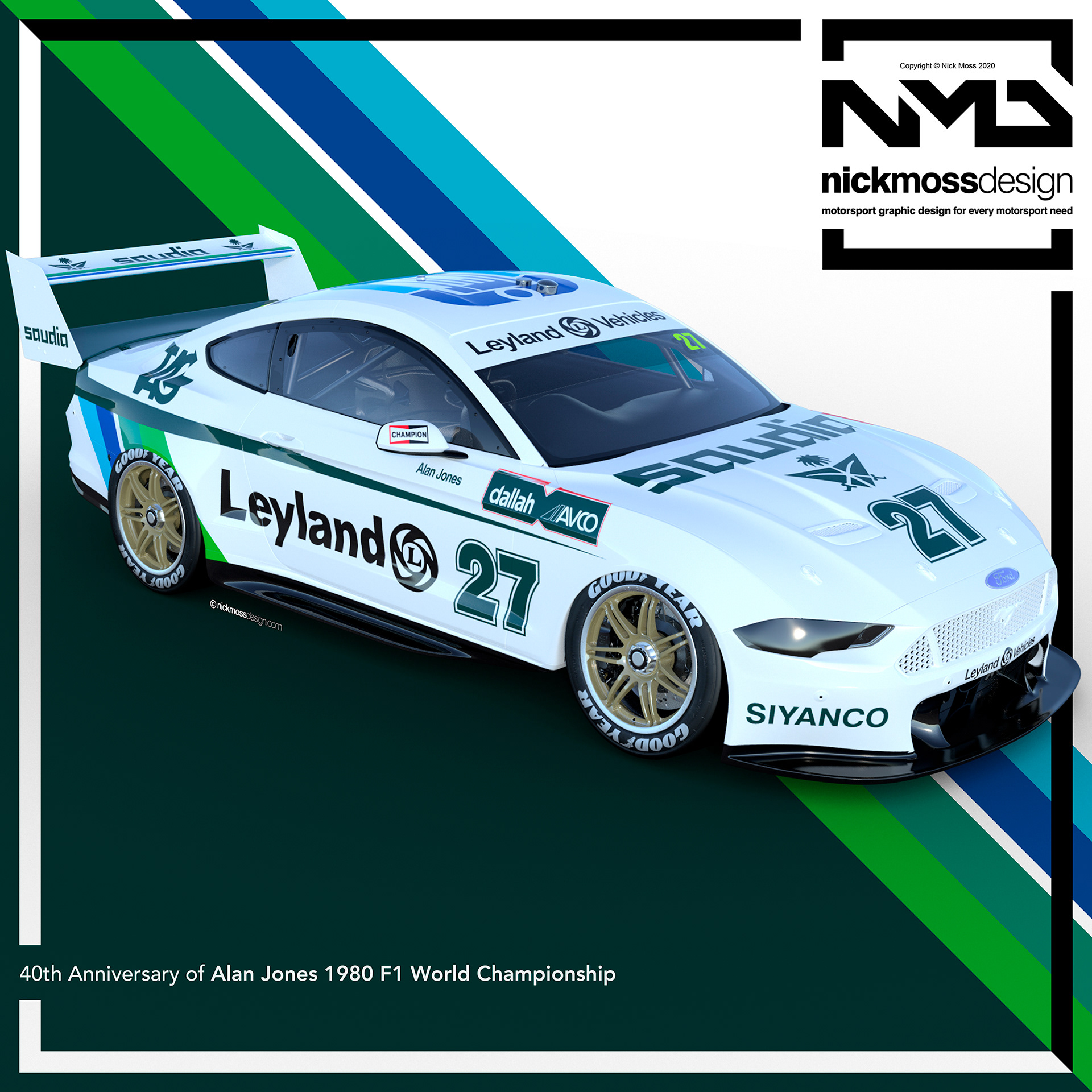 NMD nickmossdesign - Alan Jones Williams F1 Supercars Tribute Livery Design