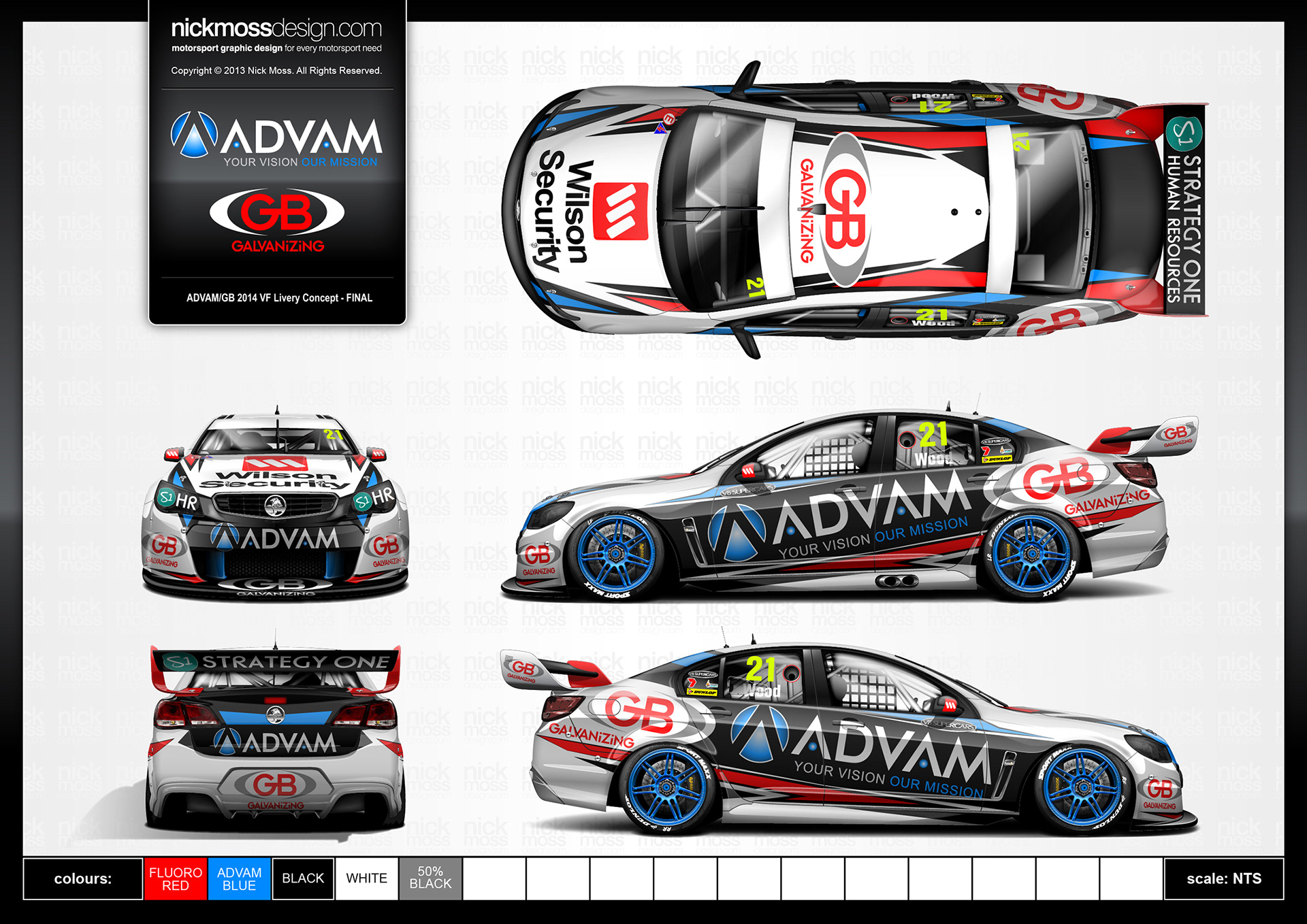 nickmossdesign - 2014 GB RACING ADVAM SUPERCARS LIVERY DESIGN