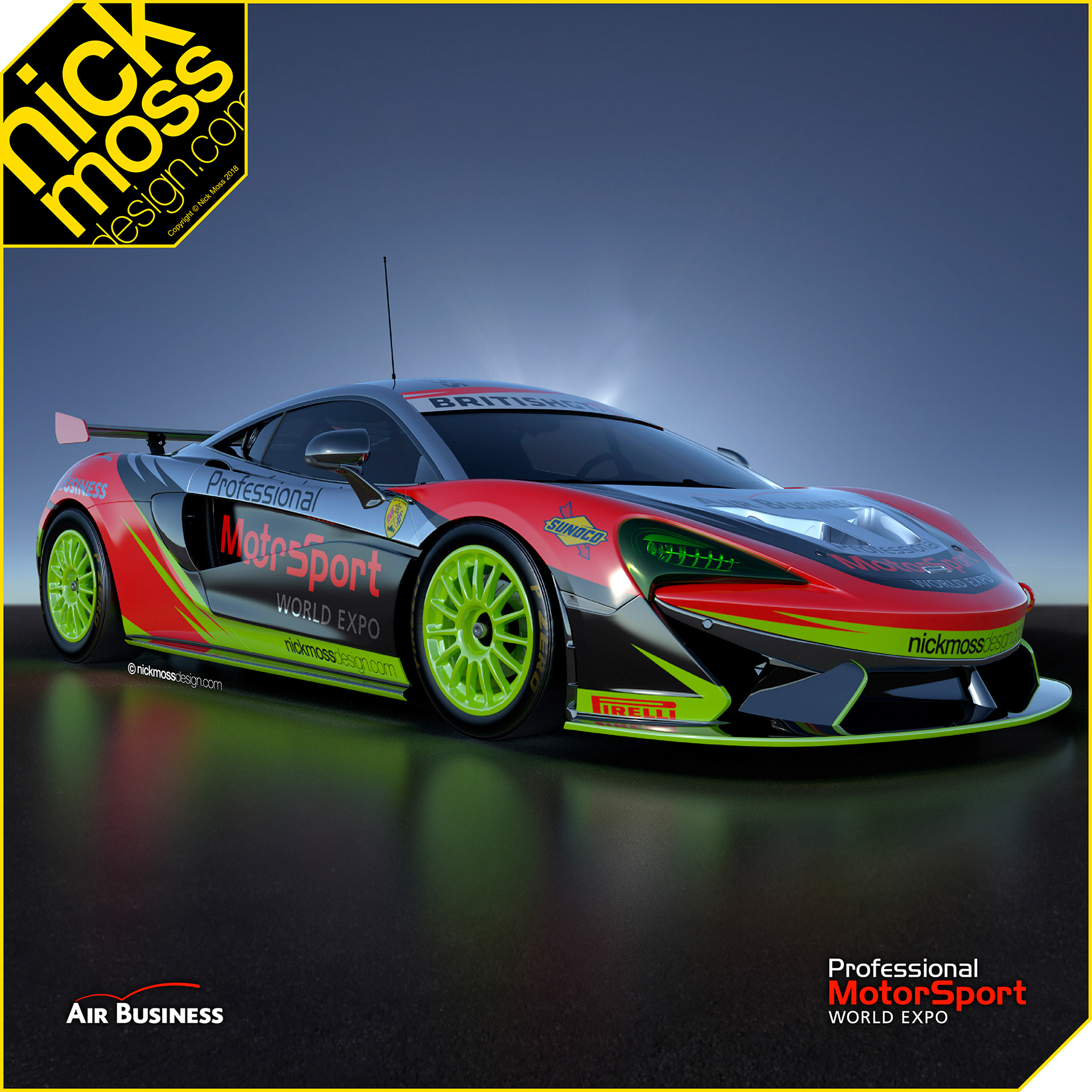 nickmossdesign - 2018 PMWE BRITISH GT McLaren GT4 LIVERY DESIGN