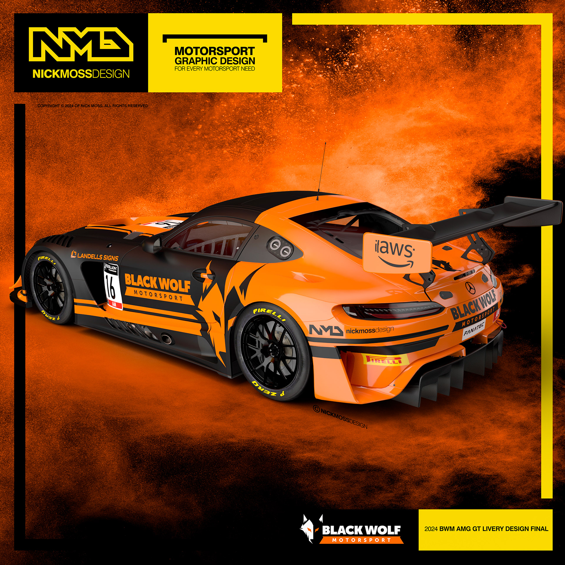 NMD nickmossdesign - 2024 BLACKWOLF MOTORSPORT AMG GT Livery Design