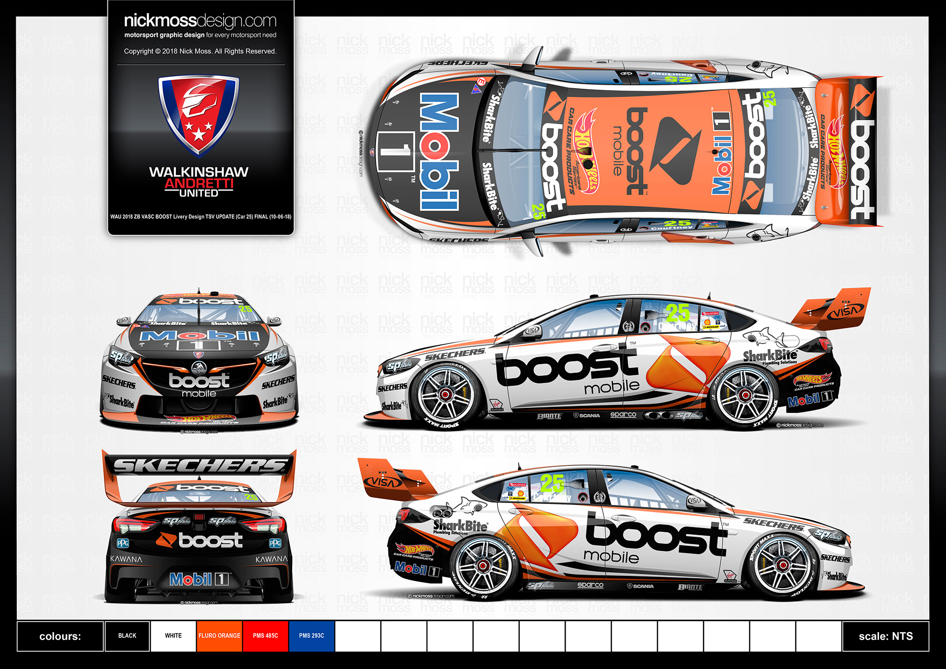 nickmossdesign - 2018 WALKINSHAW ANDRETTI UNITED BOOST SUPERCARS LIVERY DESIGN