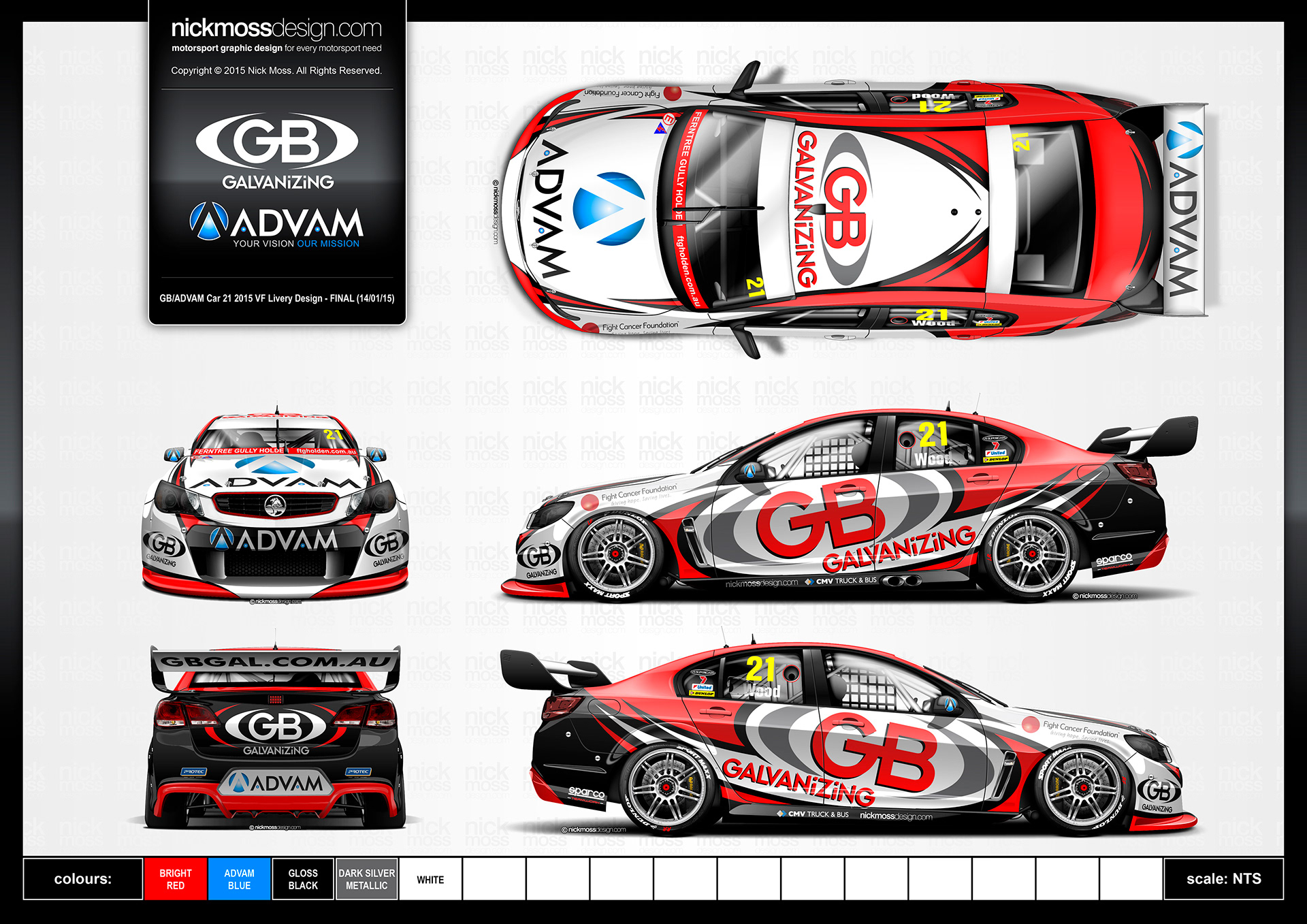 nickmossdesign - 2015 GB RACING ADVAM SUPERCARS LIVERY DESIGN