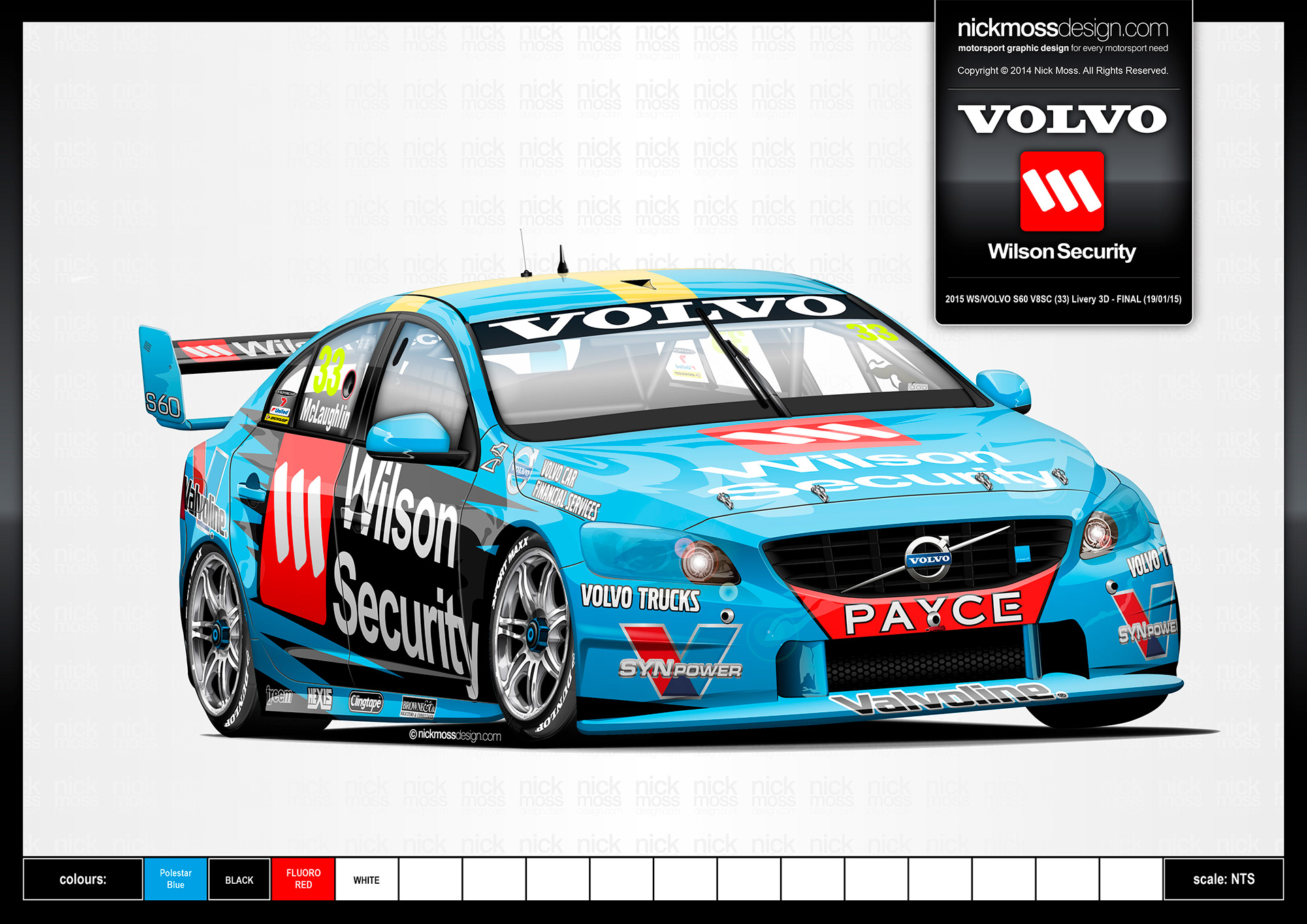 NMD nickmossdesign - 2015 Garry Rogers Motorsport Wilson Security Valvoline S60 Volvo Livery Design