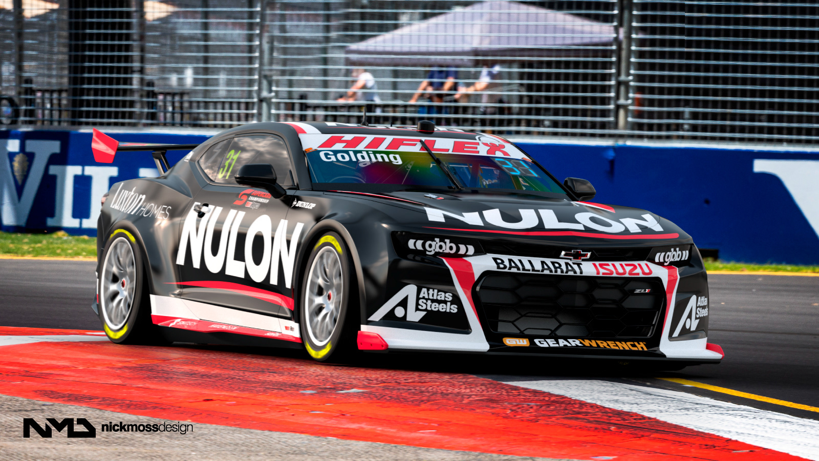 NMD nickmossdesign - 2023 NULON RACING / PREMI-AIR HIRE GEN3 Supercar Camaro Livery Design