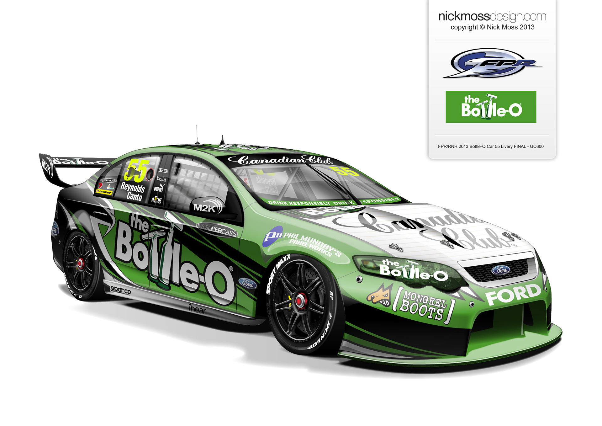 nickmossdesign - 2013 FORD PERFROMANCE RACING (FPR) BOTTLE-O SUPERCARS LIVERY DESIGN