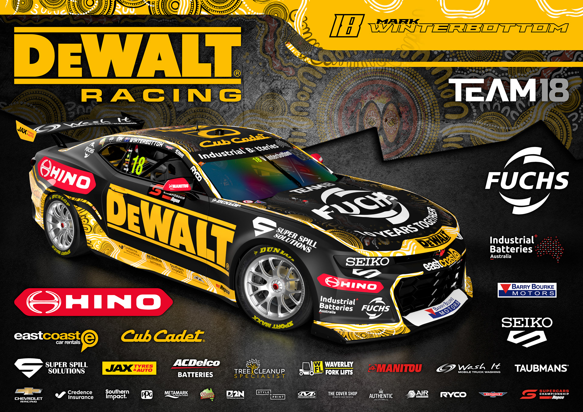 NMD nickmossdesign - 2024 TEAM 18 Supercars Camaro Poster Design