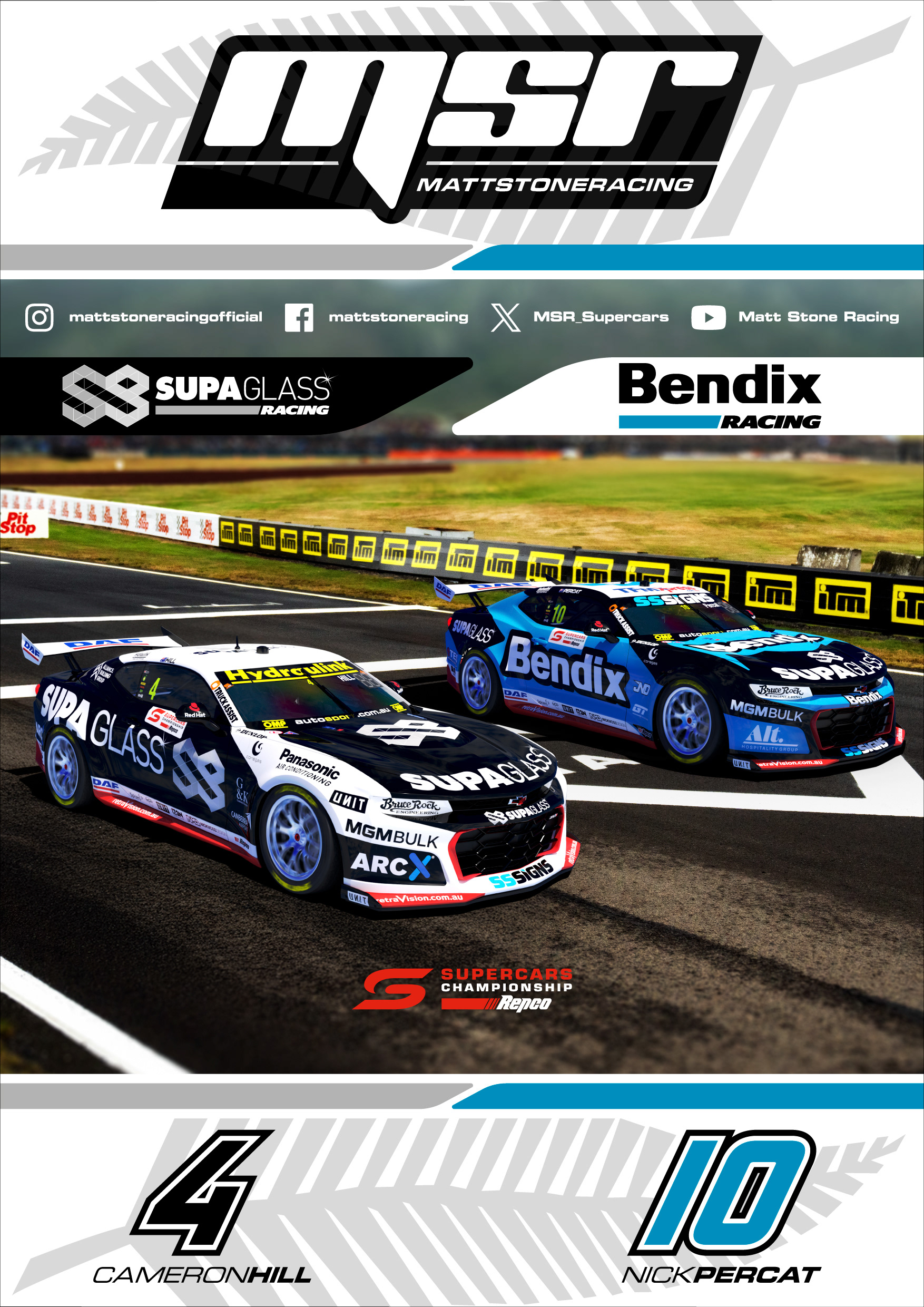 NMD nickmossdesign - 2025 Matt Stone Racing MSR Poster Design