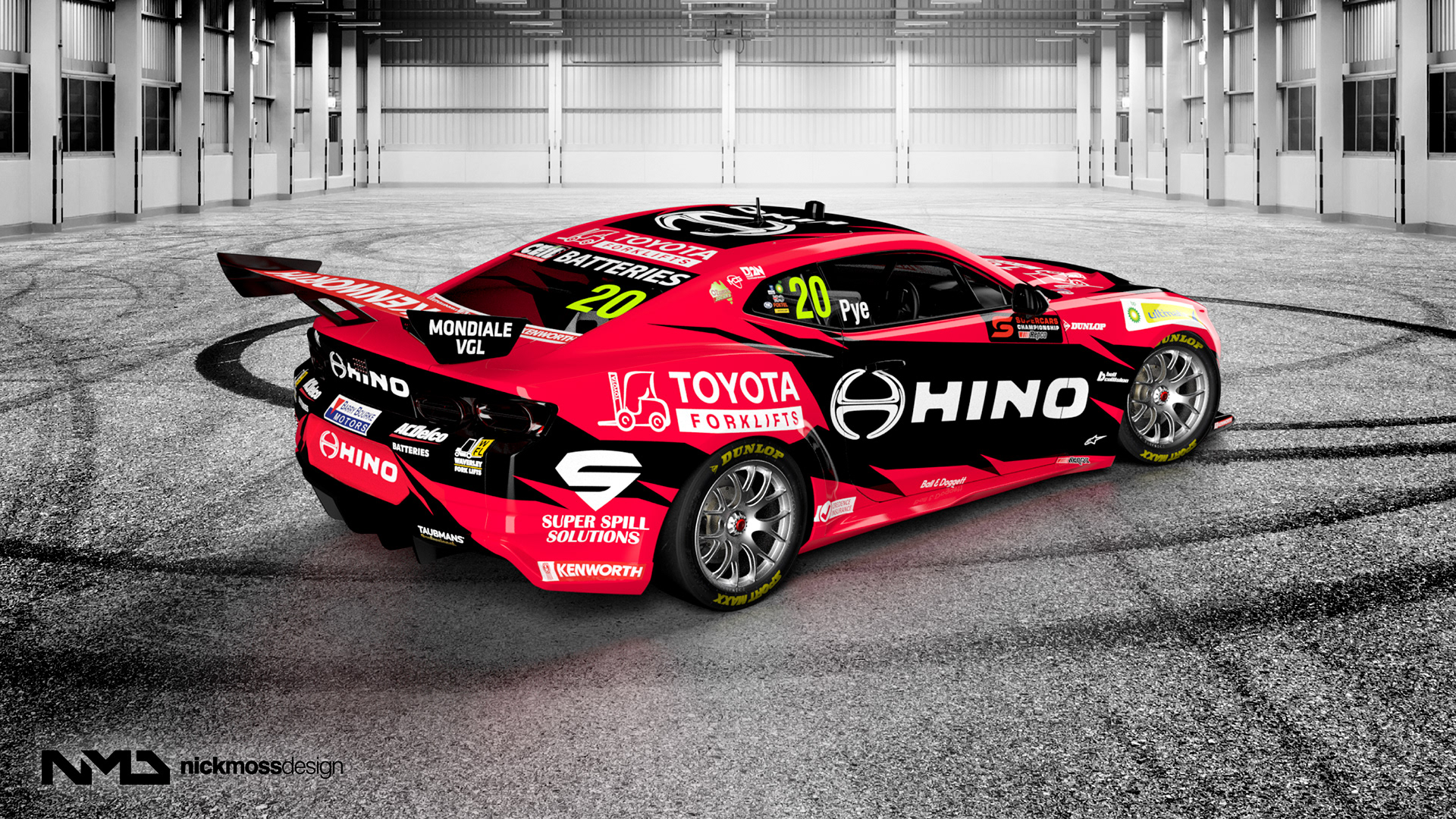 NMD nickmossdesign  - 2023 TEAM18 HINO & TMHA GEN3 Camaro Supercars Livery Design