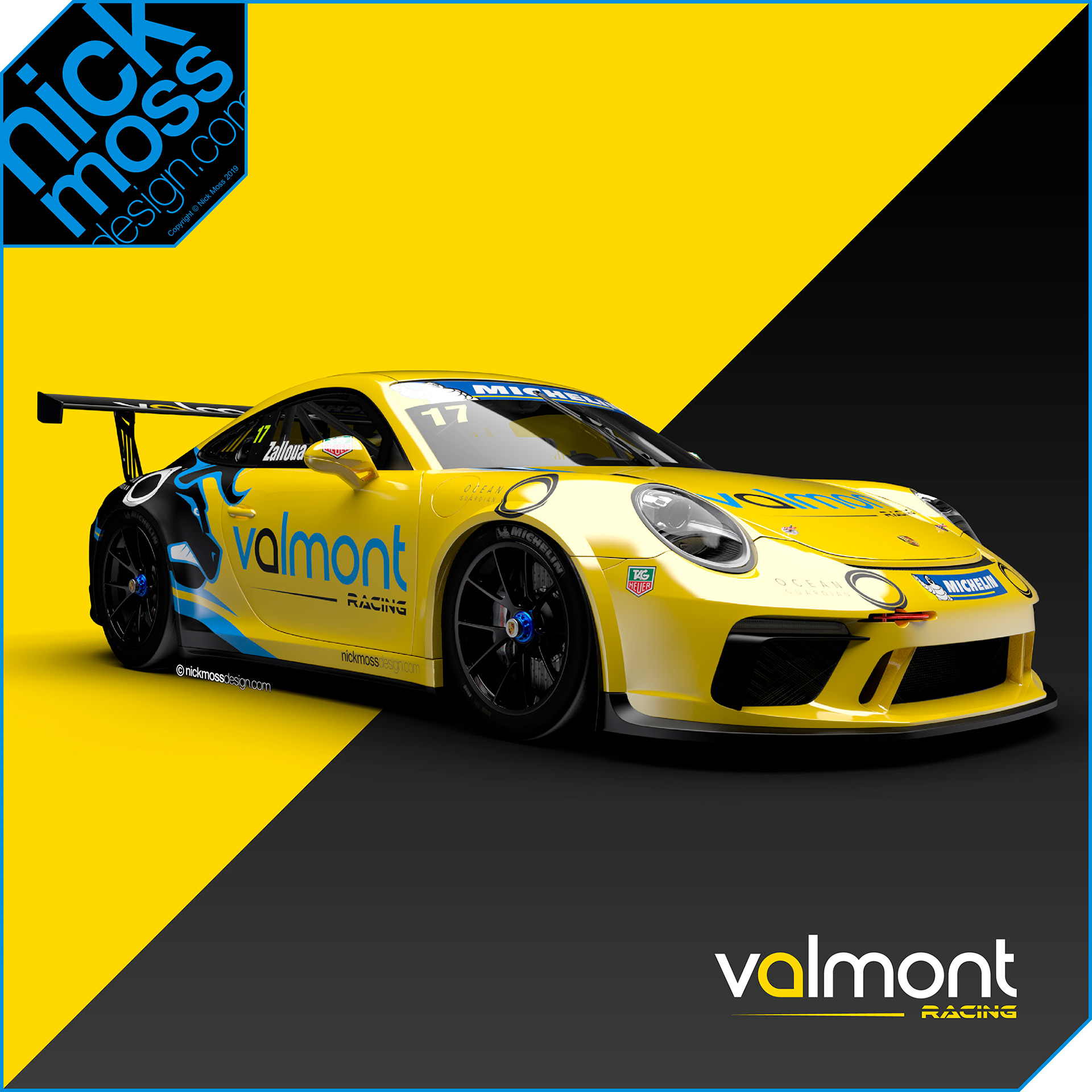 nickmossdesign - 2019 VALMONT RACING PORSCHE CARRERA CUP CHALLENGE LIVERY DESIGN