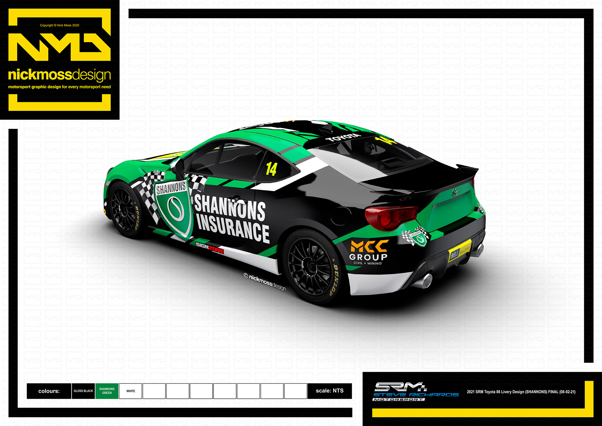 NMD nickmossdesign - Clay Richards SHANNONS Toyota 86 Livery Design
