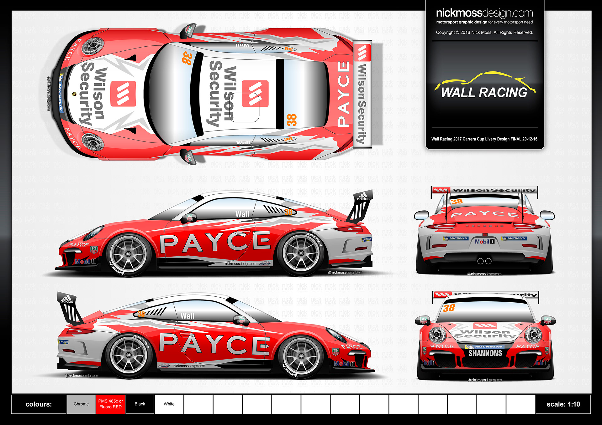nickmossdesign - 2017 WALL RACING PAYCE Porsche Carrera Cup LIVERY DESIGN