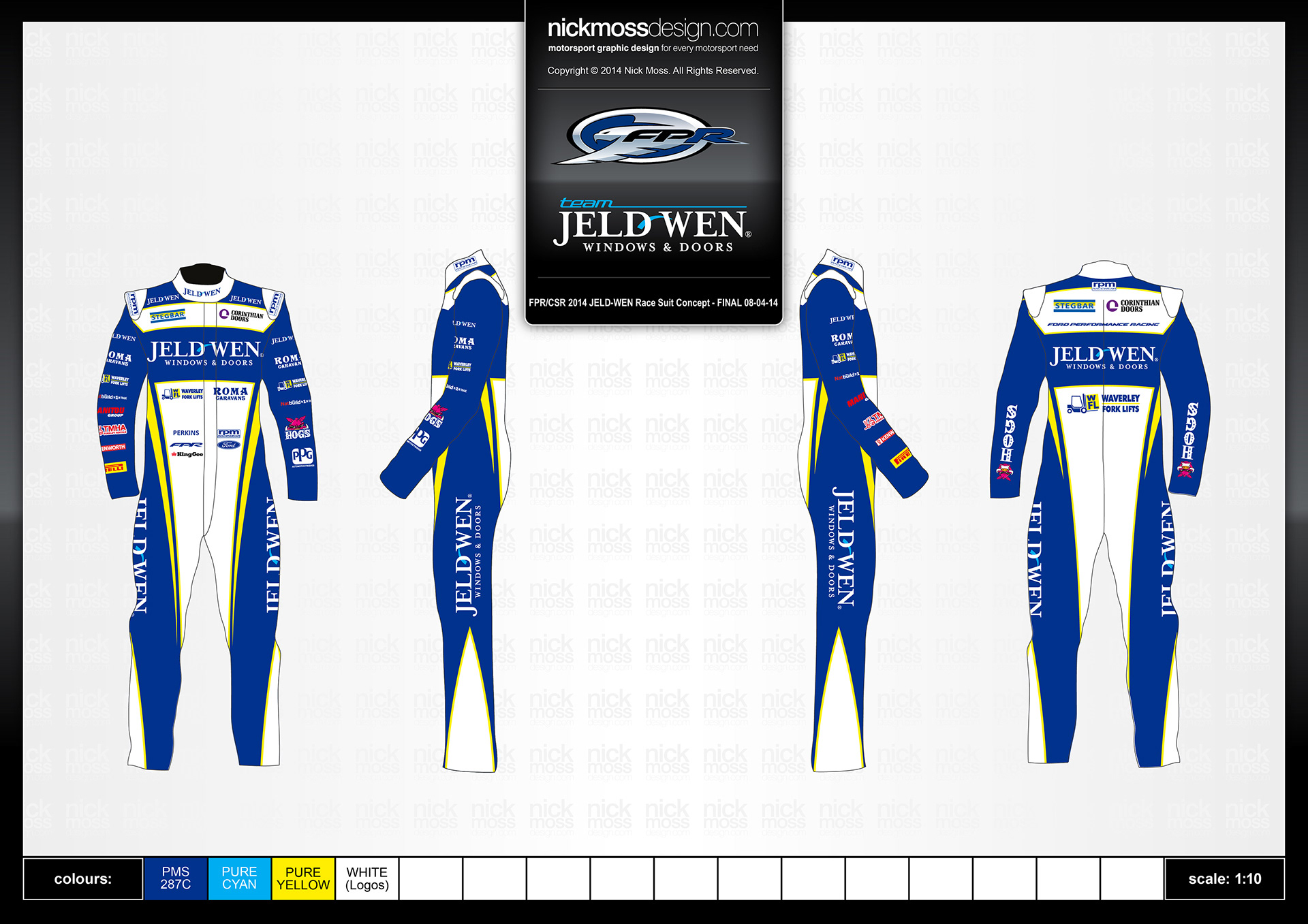nickmossdesign - 2014 FORD PERFROMANCE RACING (FPR) JELD-WEN SUPERCARS RACE SUIT DESIGN
