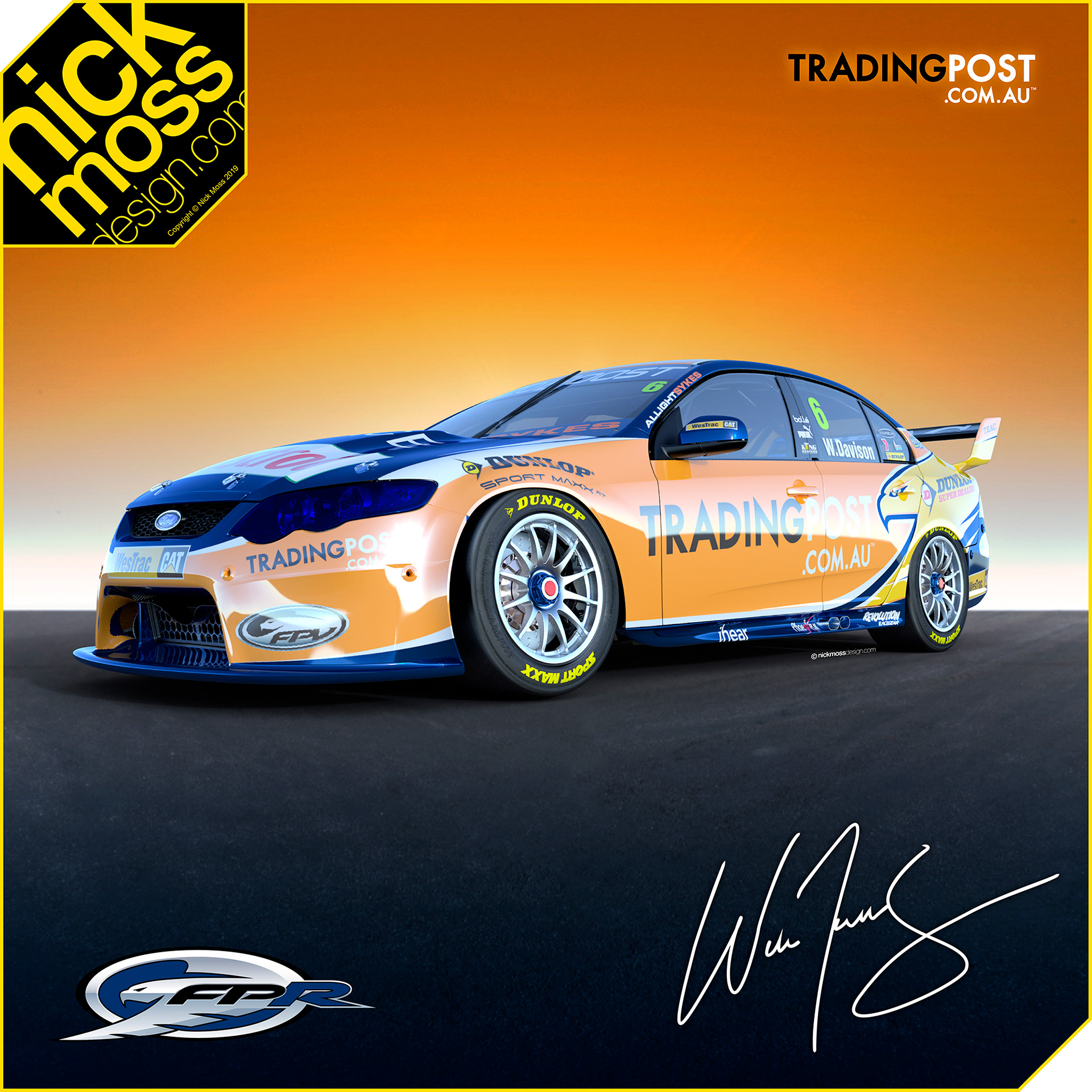 nickmossdesign - 2012 FORD PERFROMANCE RACING (FPR) TRADING POST SUPERCARS LIVERY DESIGN