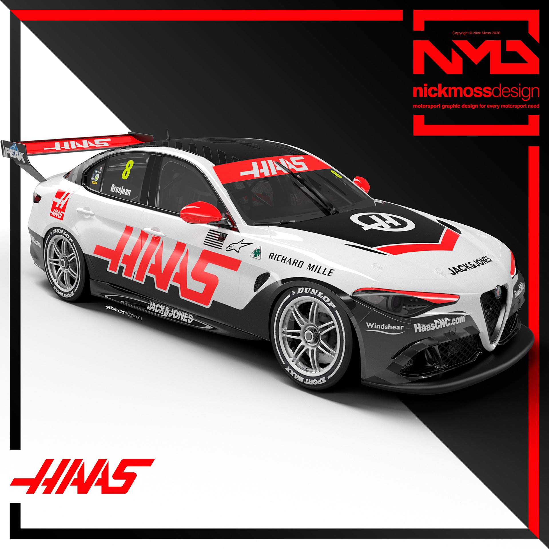 NMD nickmossdesign - HAAS F1 ALFA Supercars Tribute Livery Design