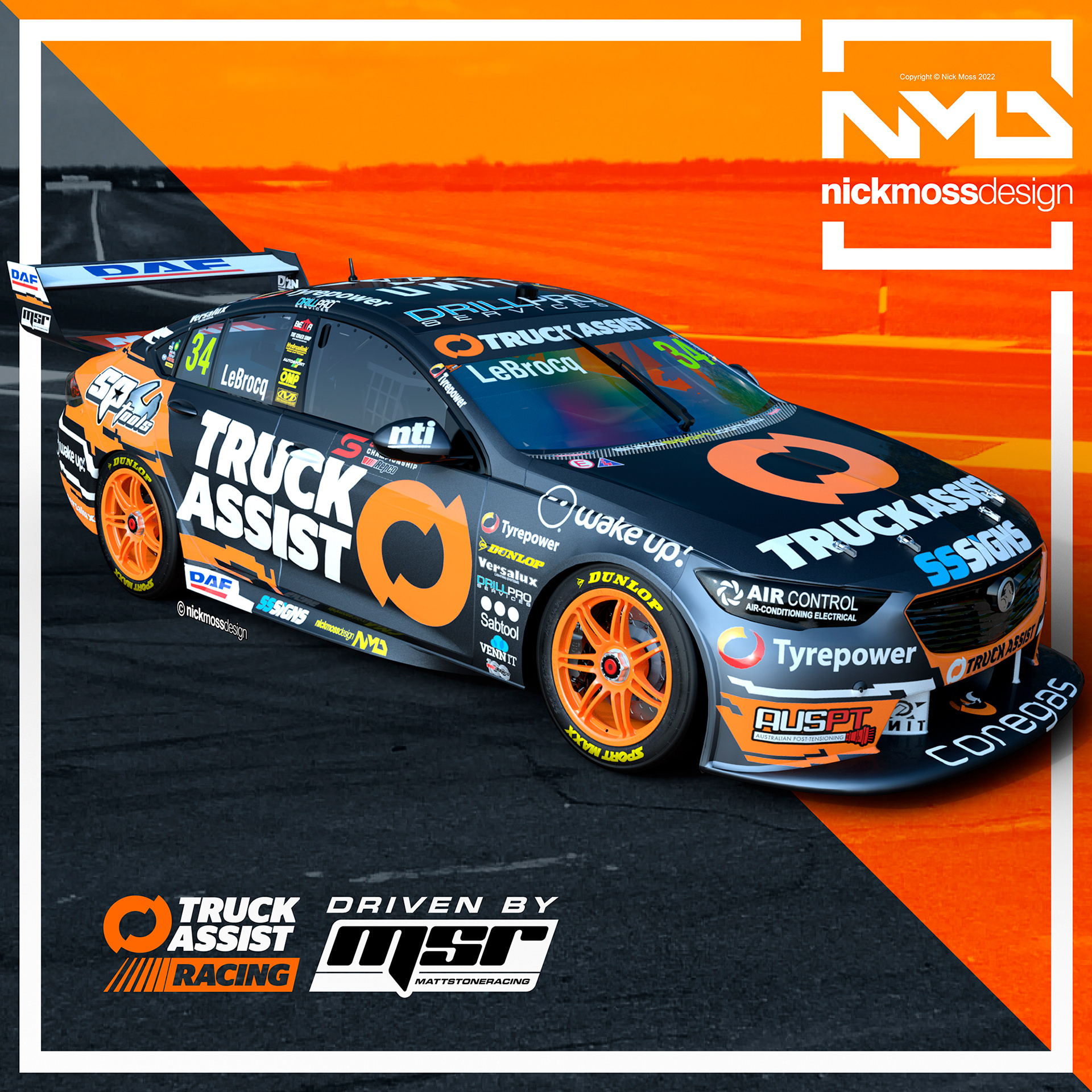 NMD nickmossdesign - 2022 MSR Truck Assist Racing Supercars Livery Design