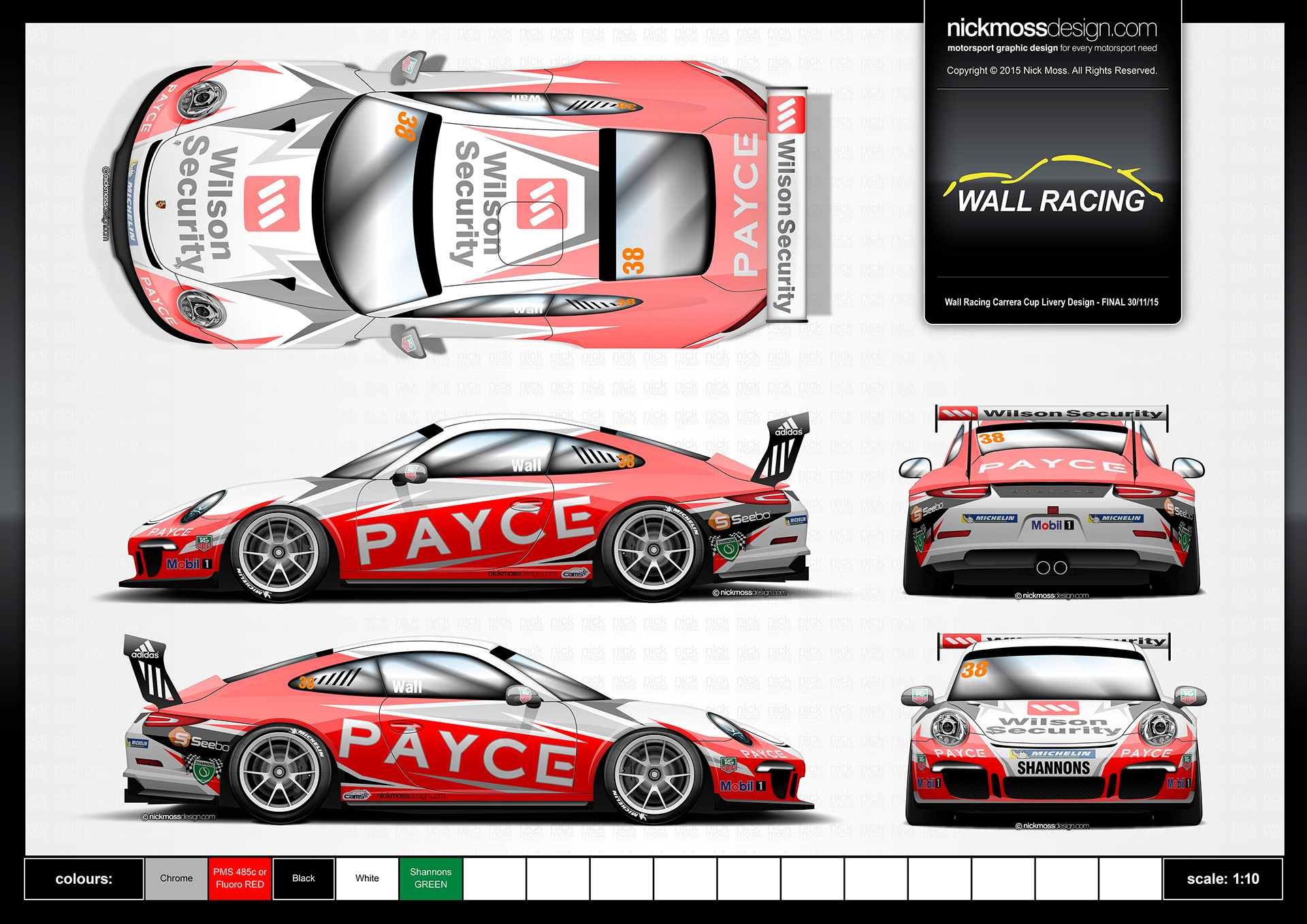 nickmossdesign - 2016 WALL RACING PAYCE Porsche Carrera Cup LIVERY DESIGN