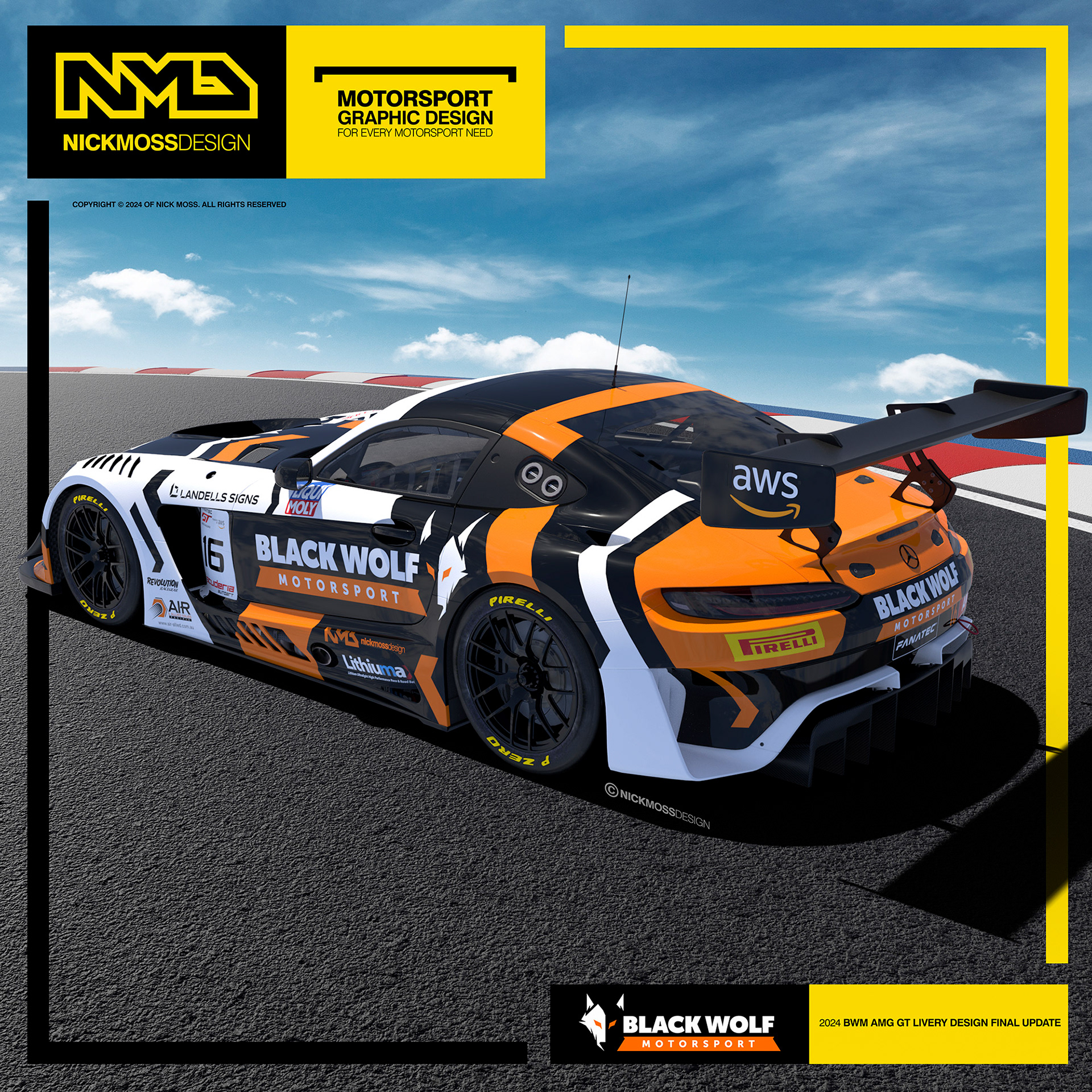 NMD nickmossdesign - 2024 BLACKWOLF MOTORSPORT AMG GT Livery Design Update