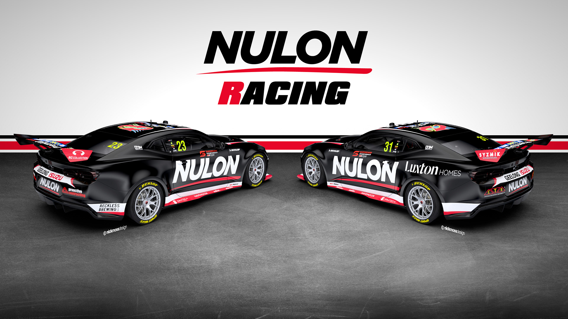 NMD nickmossdesign - 2023 NULON RACING / PREMI-AIR HIRE GEN3 Supercar Camaro Livery Design
