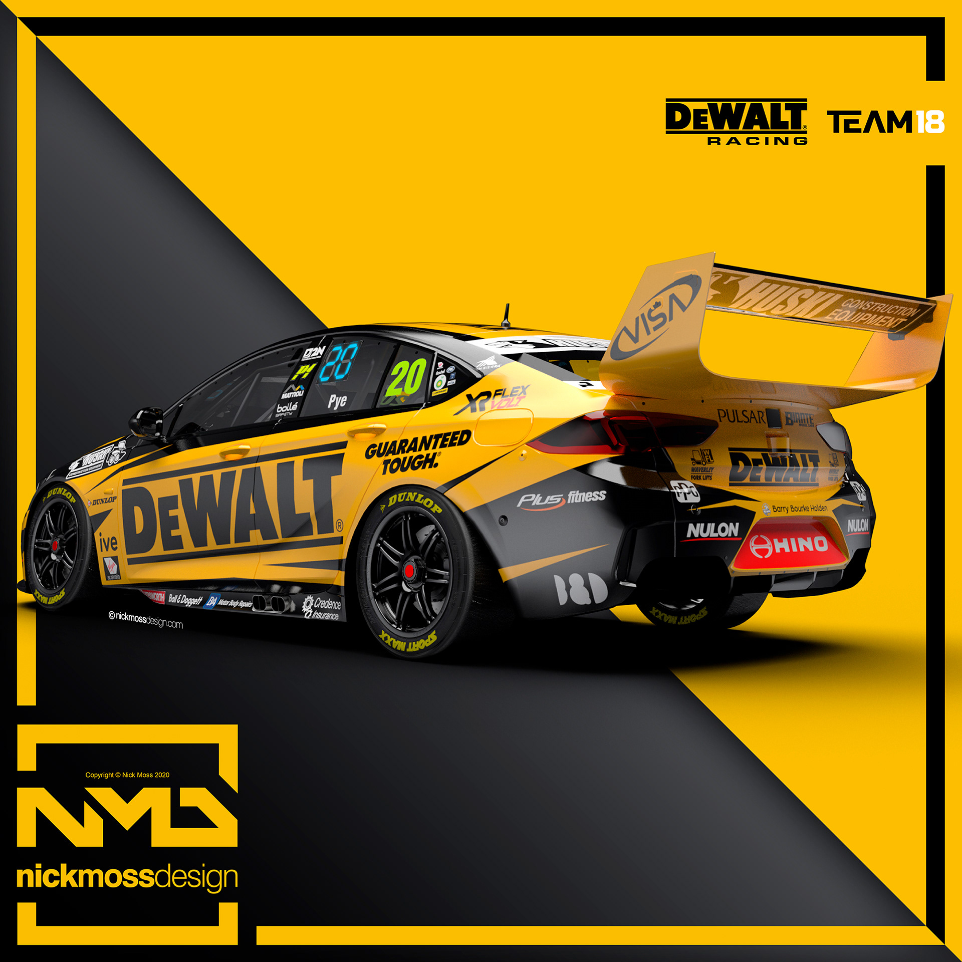 nickmossdesign - 2020 DEWALT RACING SUPERCARS LIVERY DESIGN