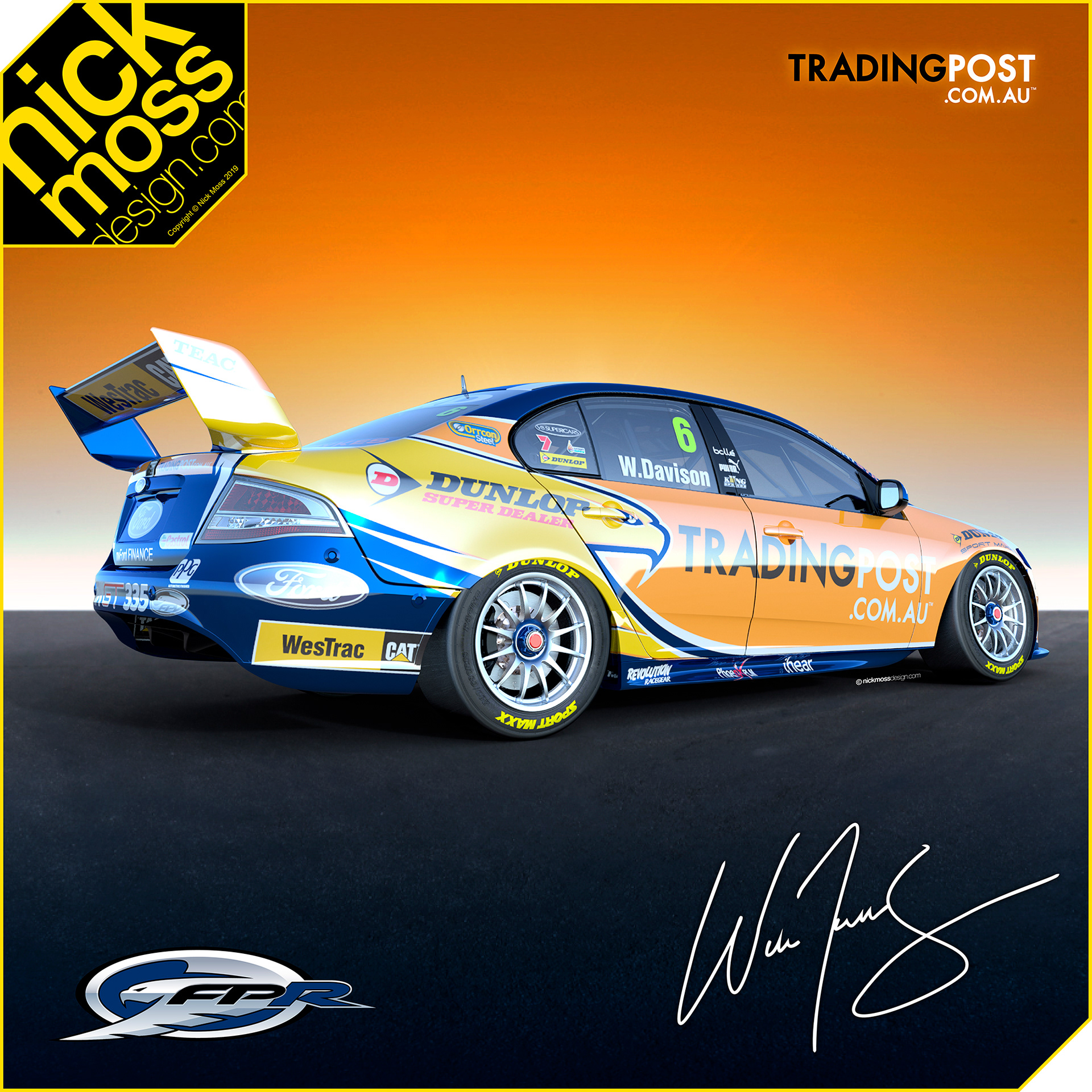 nickmossdesign - 2012 FORD PERFROMANCE RACING (FPR) TRADING POST SUPERCARS LIVERY DESIGN