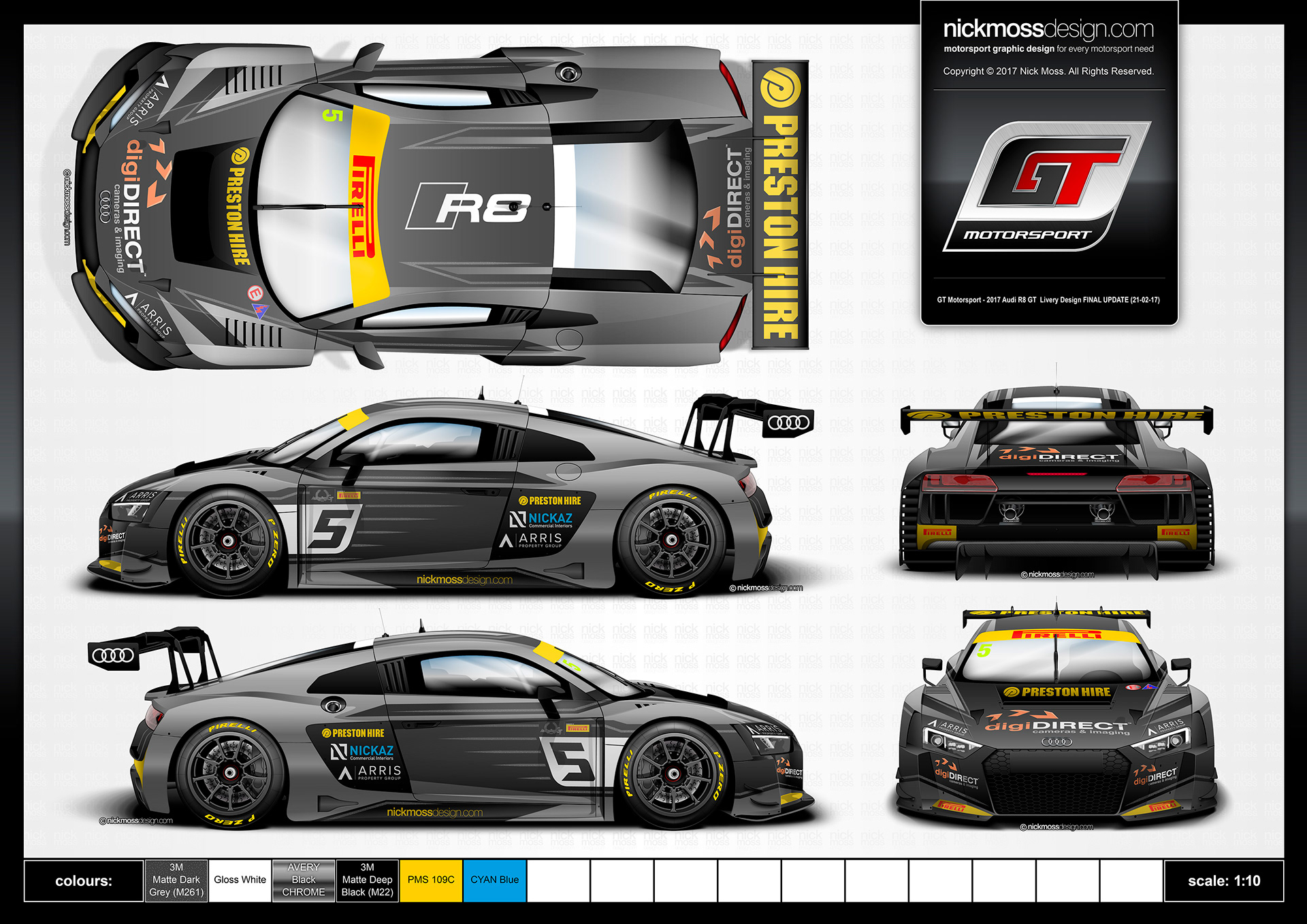 NMD nickmossdesign - GT MOTORSPORT Greg Taylory Audi R8 Livery Design