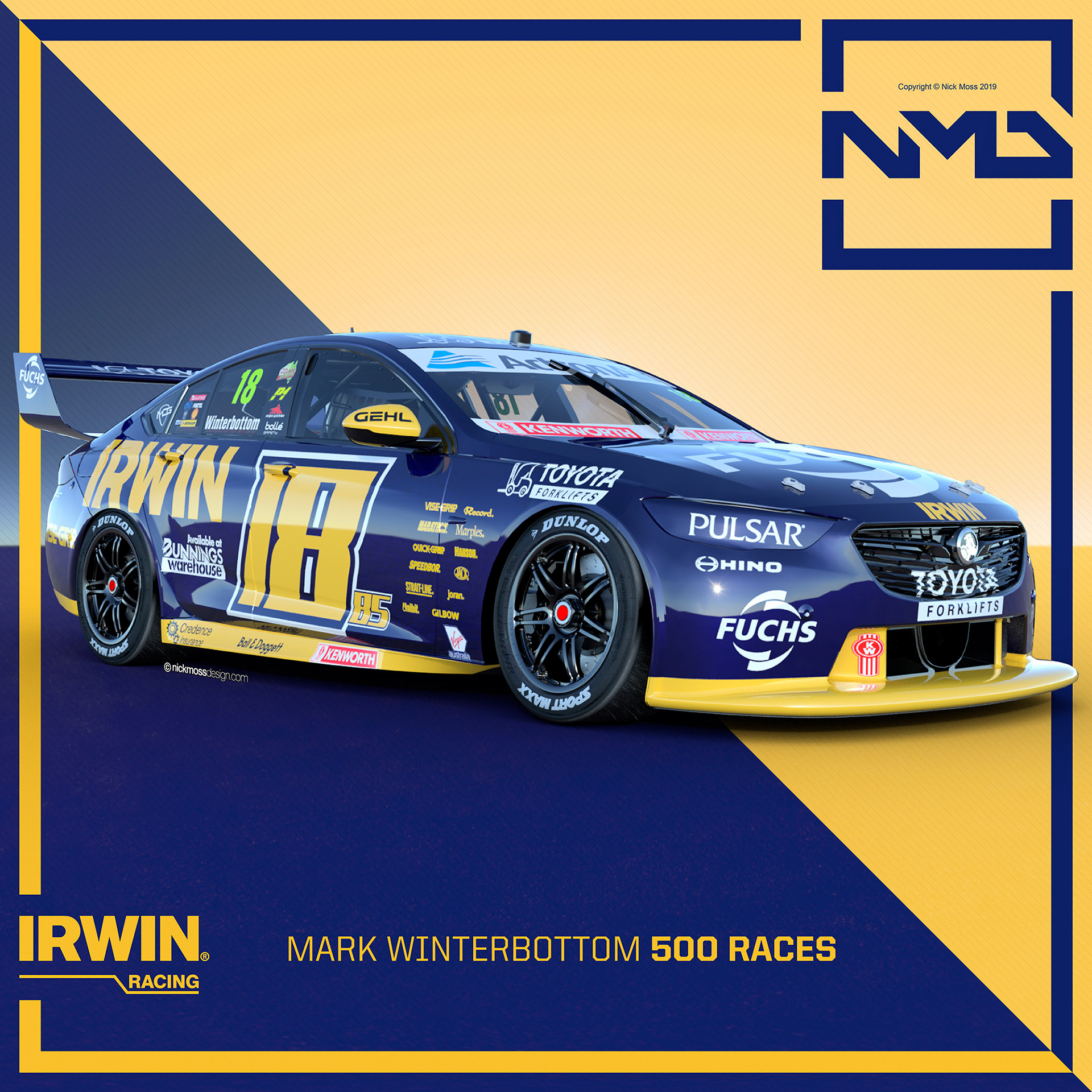 nickmossdesign - 2019 IRWIN RACING RETRO SUPERCARS LIVERY DESIGN