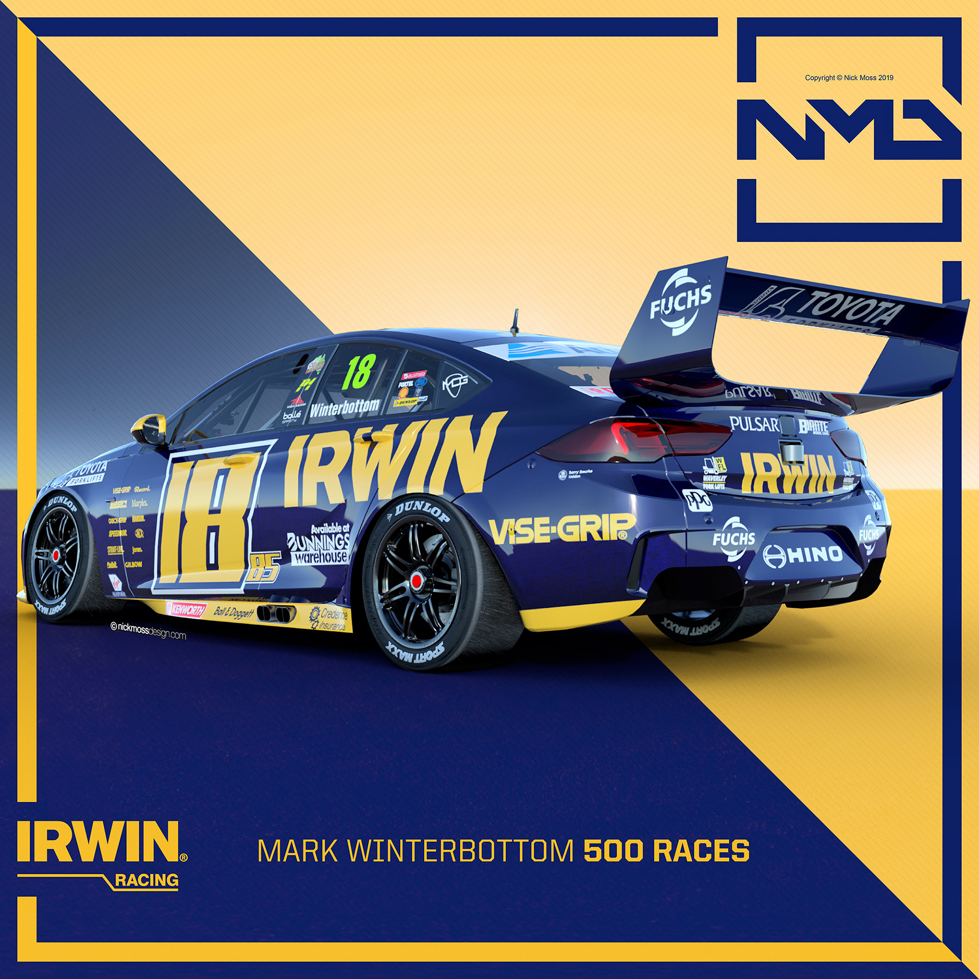 nickmossdesign - 2019 IRWIN RACING RETRO SUPERCARS LIVERY DESIGN