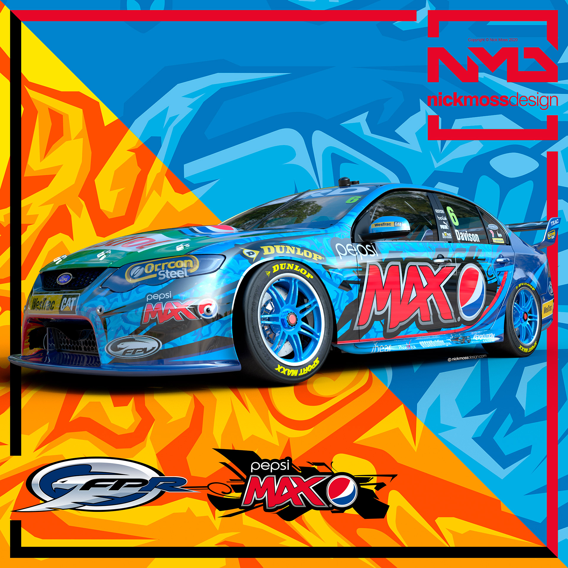 nickmossdesign - 2013 FORD PERFROMANCE RACING (FPR) PEPSI MAX SUPERCARS LIVERY DESIGN