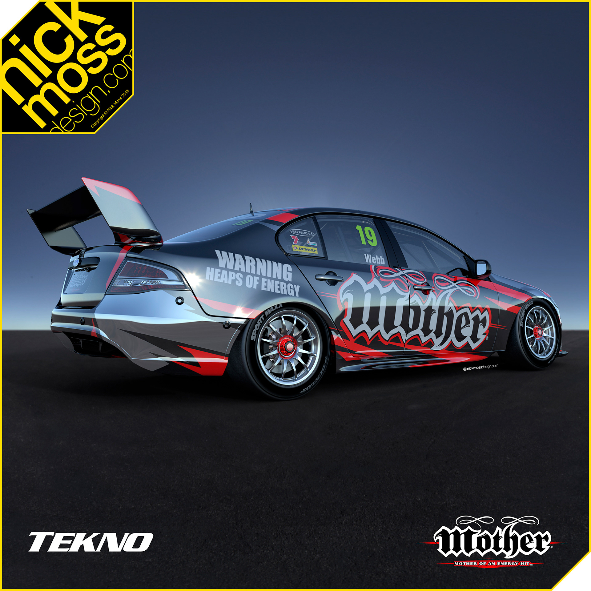 nickmossdesign - 2011 TEKNO MOTHER ENERGY DRINK SUPERCAR LIVERY DESIGN